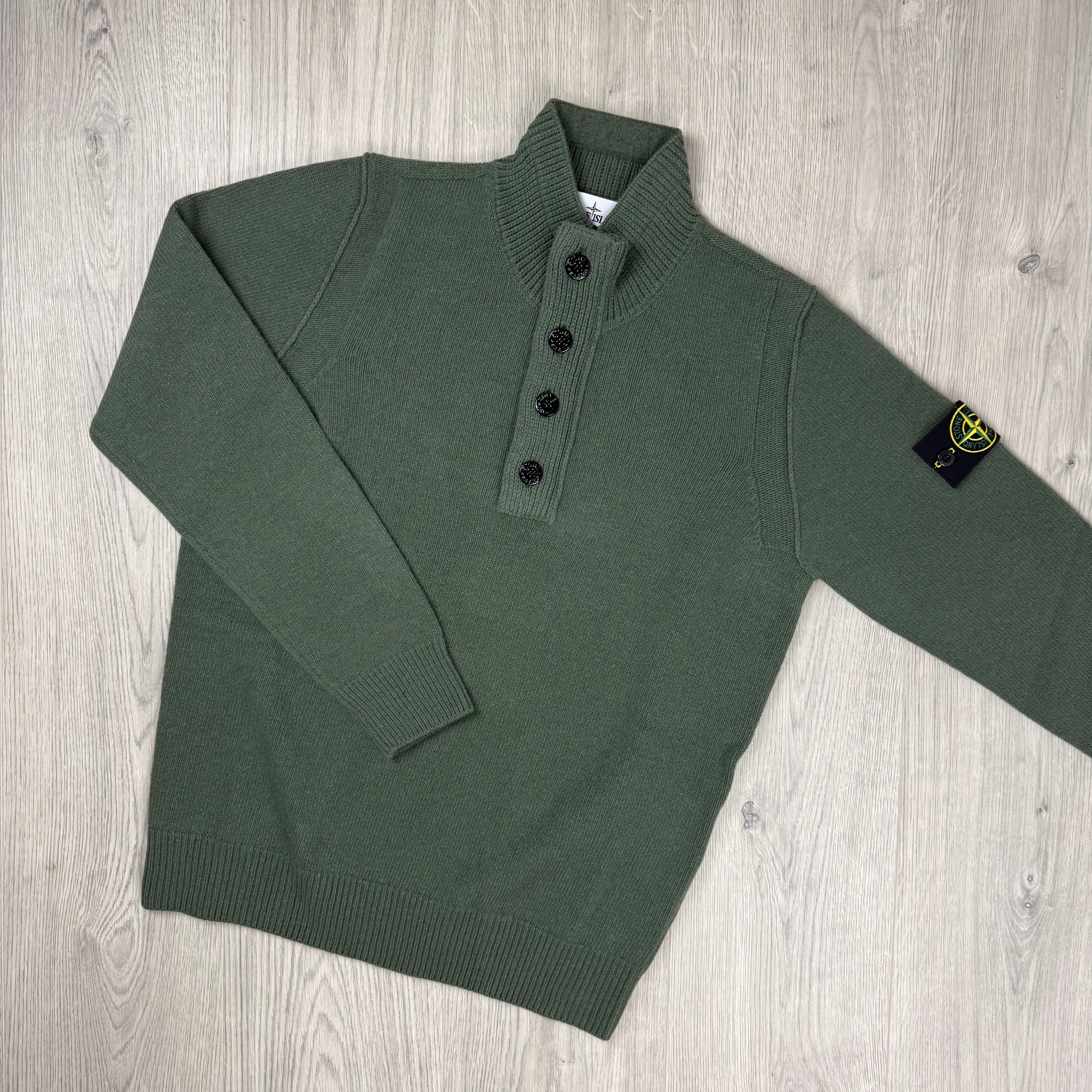 Stone Island Knit Zip Sweatshirt - Military