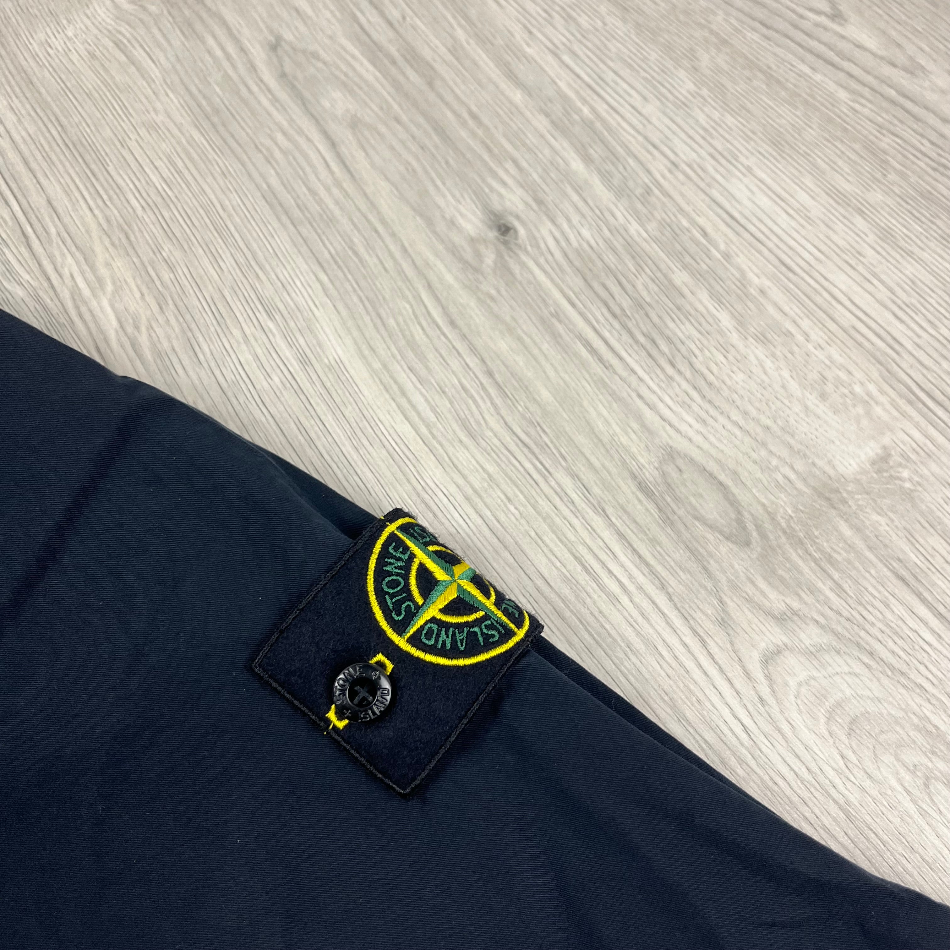 Stone Island Supima Cotton Overshirt in Navy Blue. On sale at Open Attire.