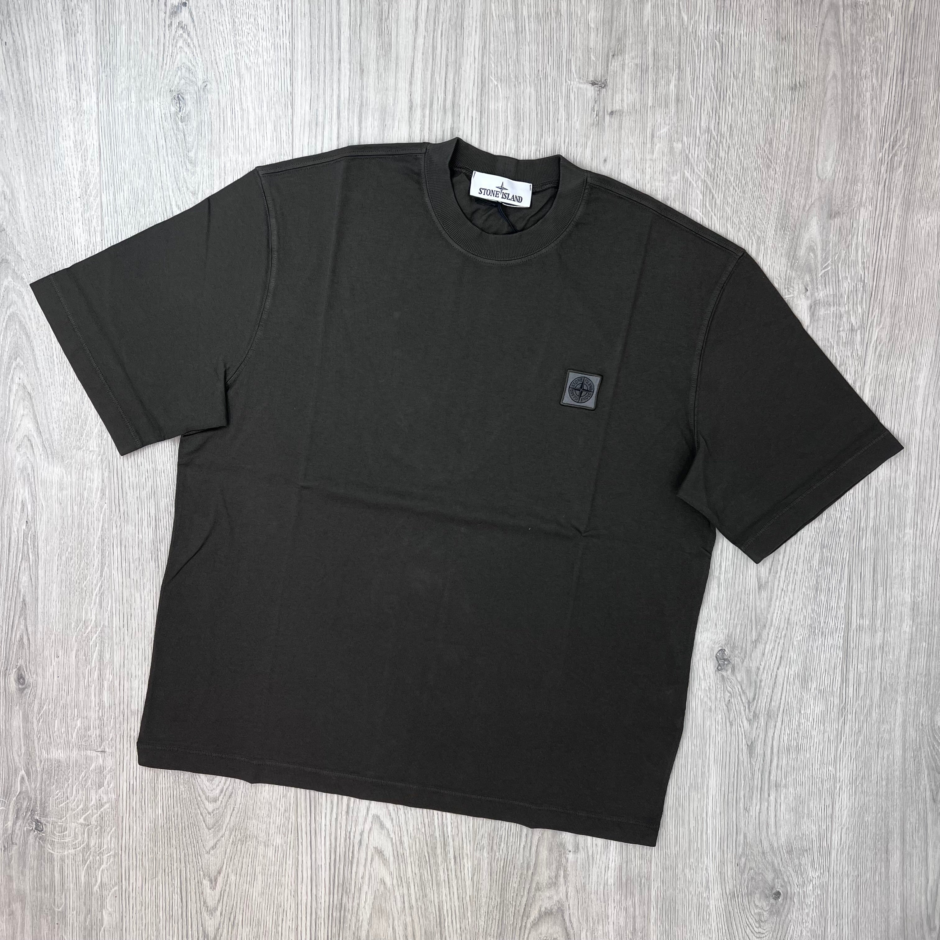 Stone Island Combed Organic Patch T-Shirt - Coal Grey