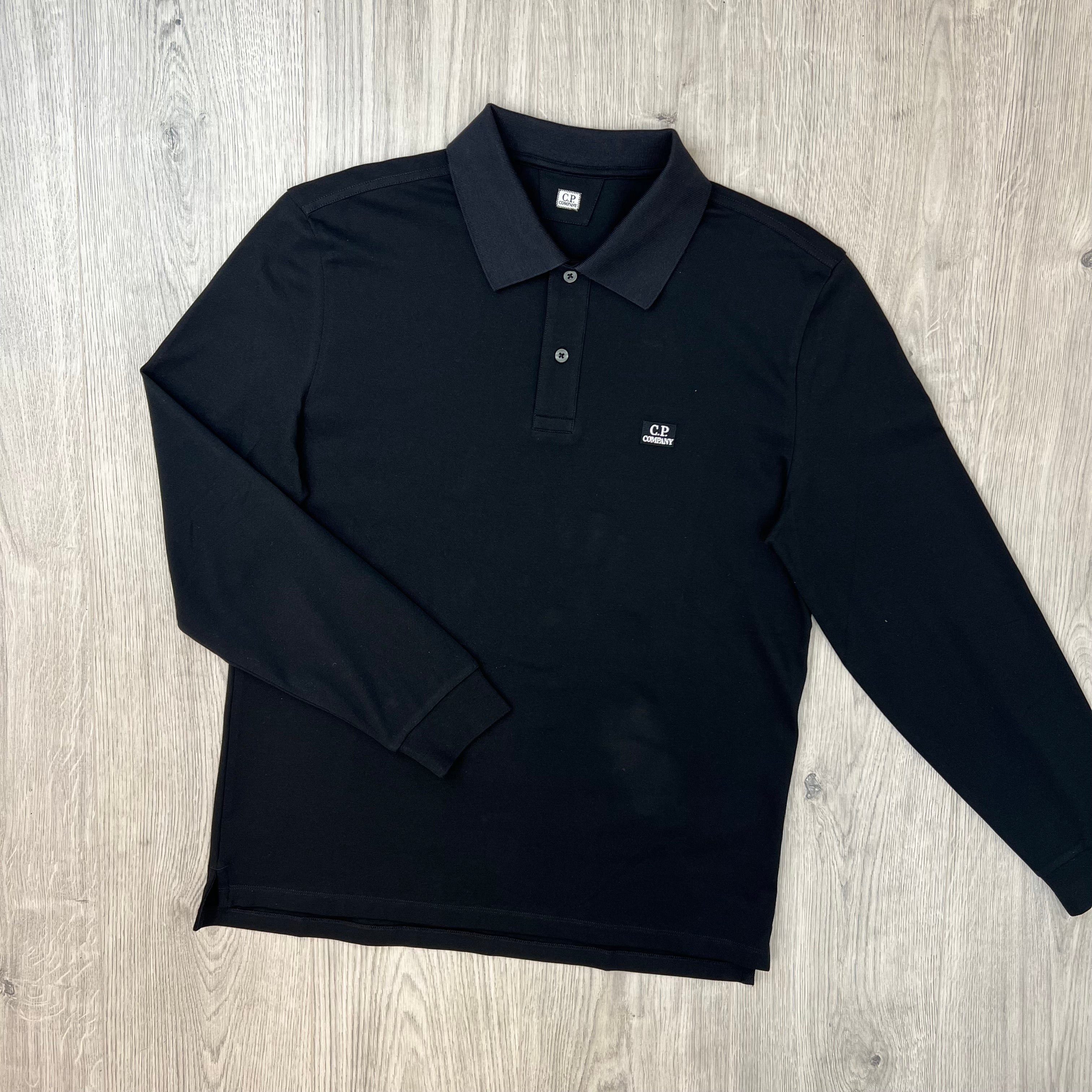 CP Company Piquet Polo Shirt - Black