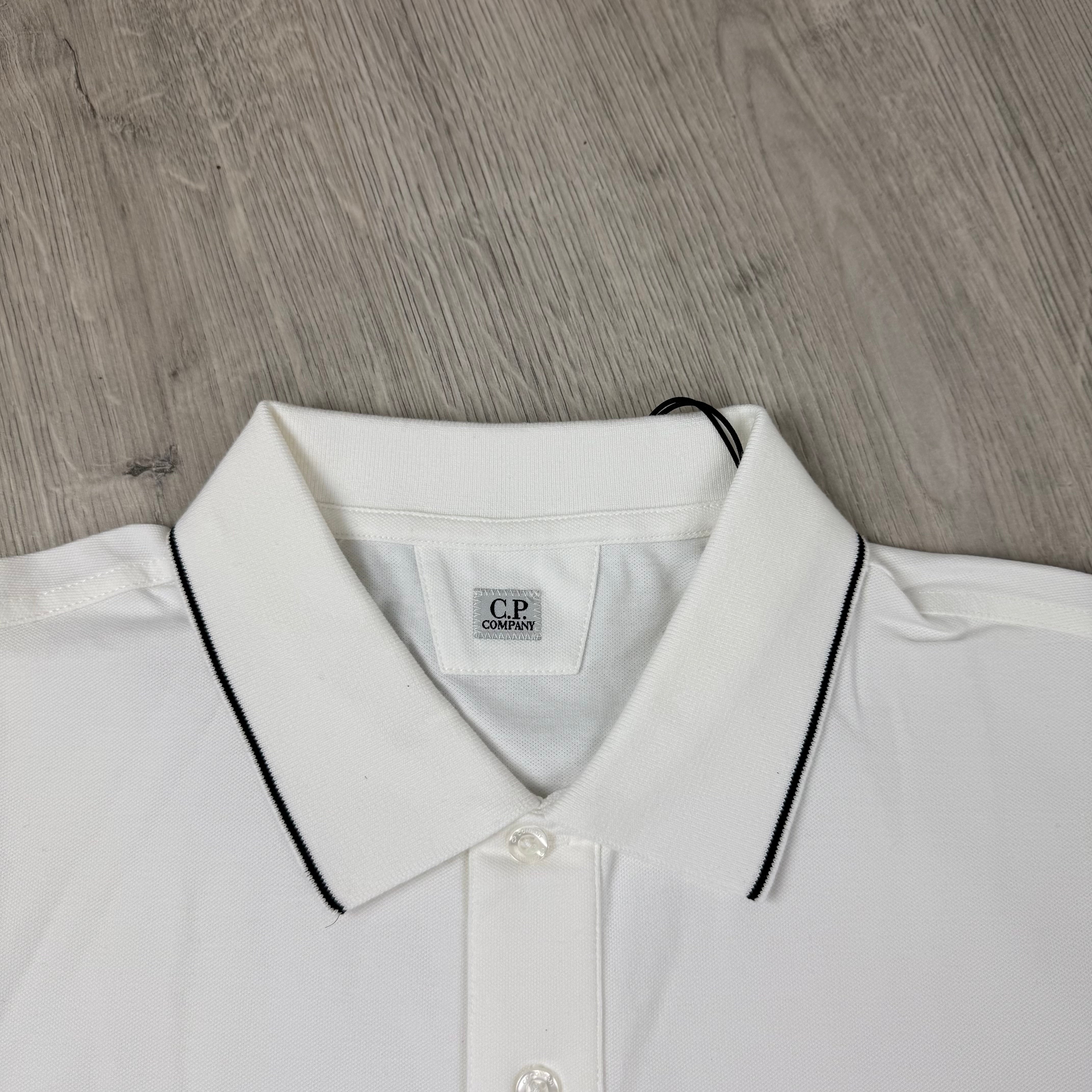CP Company Piquet Polo Shirt - White