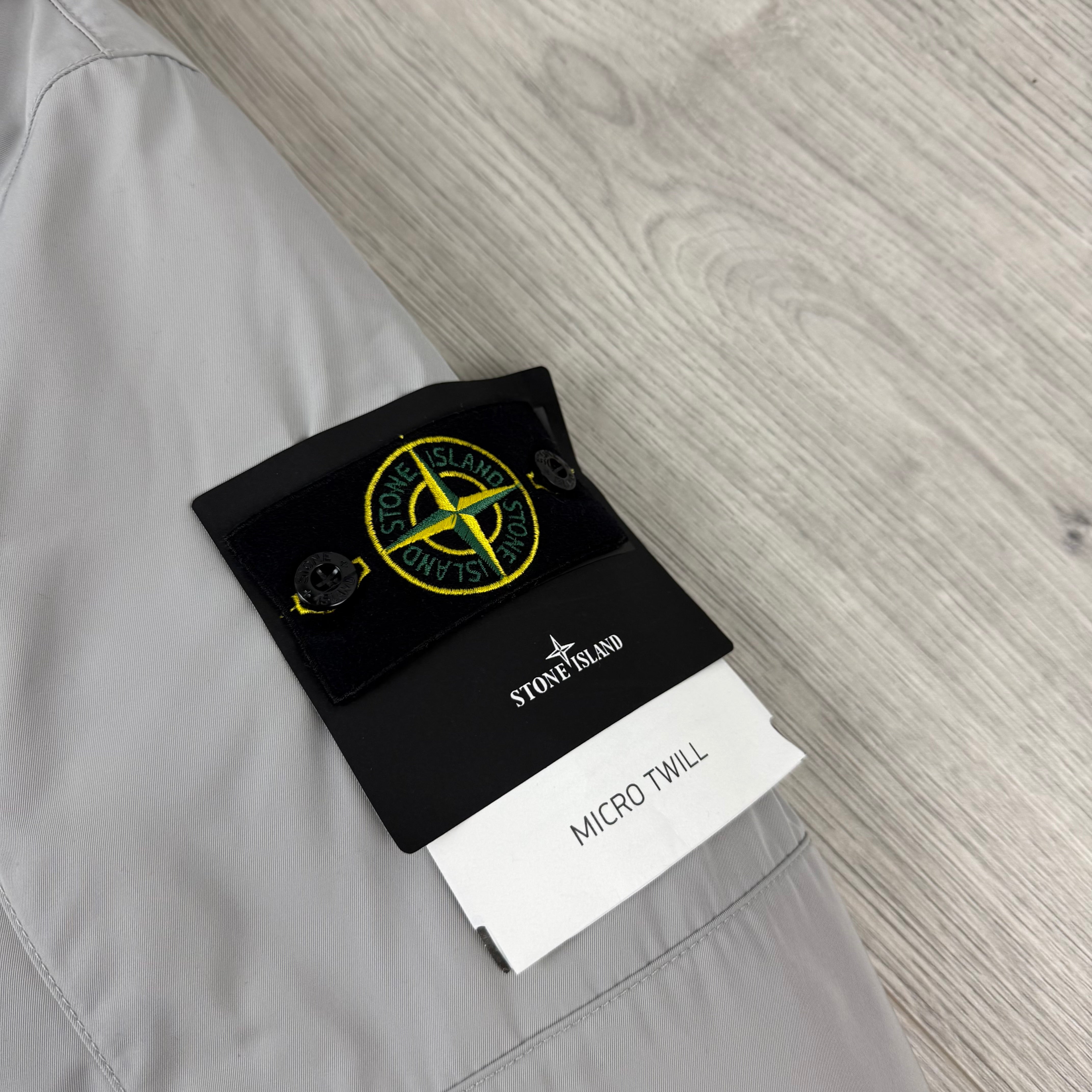 Stone Island Micro Twill Down Parka - Pearl Grey