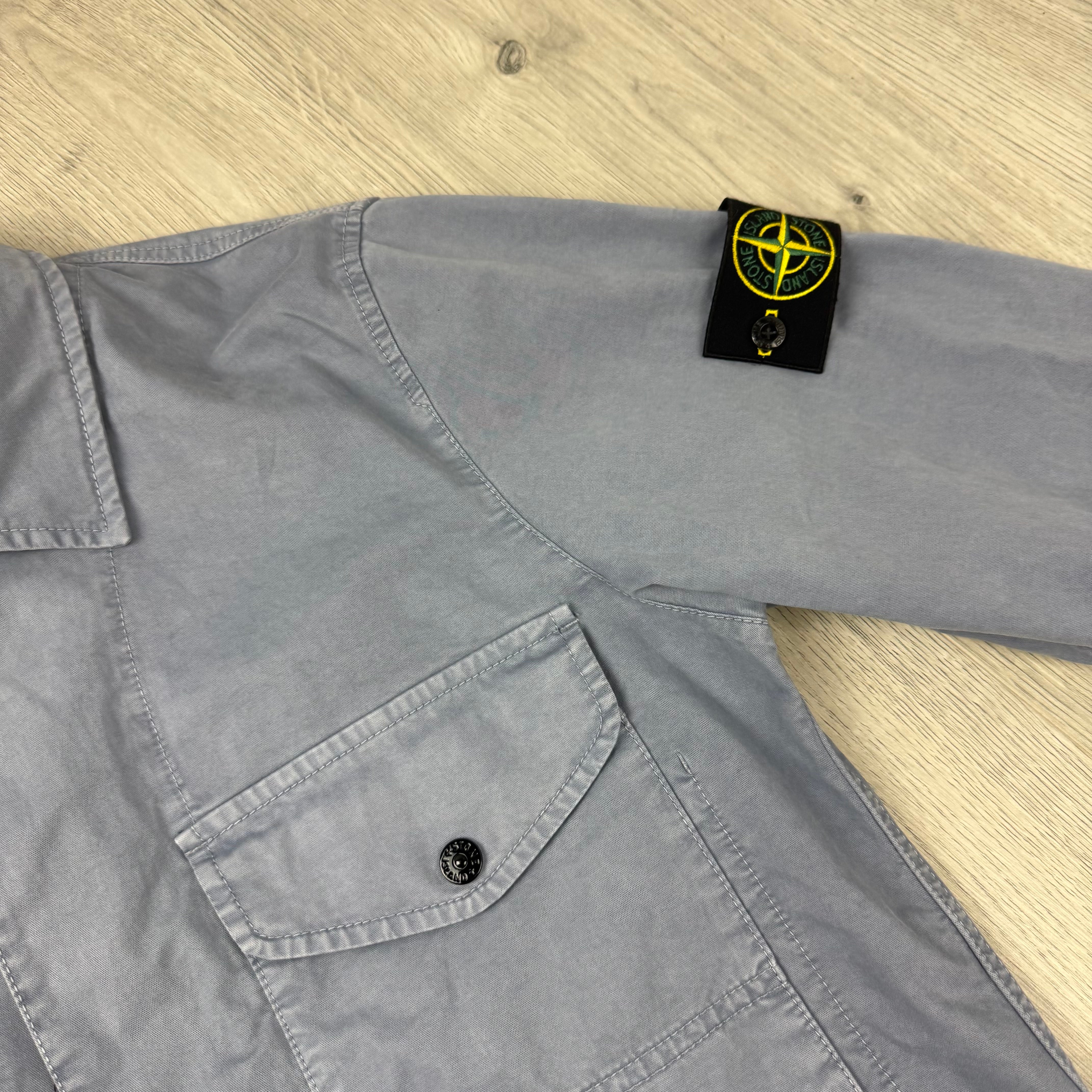 Stone Island Zip Overshirt - Avio Blue