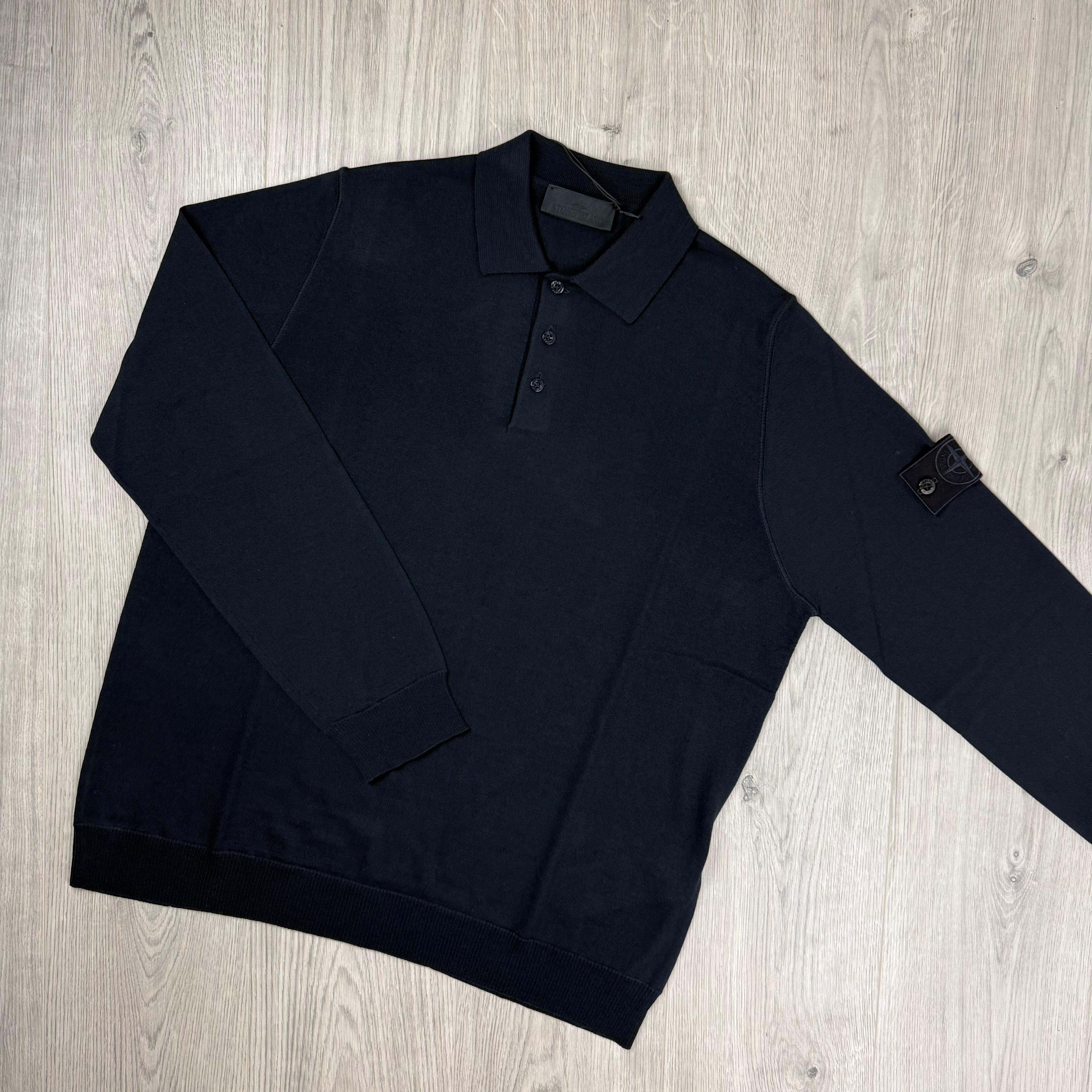 Stone Island Ghost Knit Polo Shirt - Navy