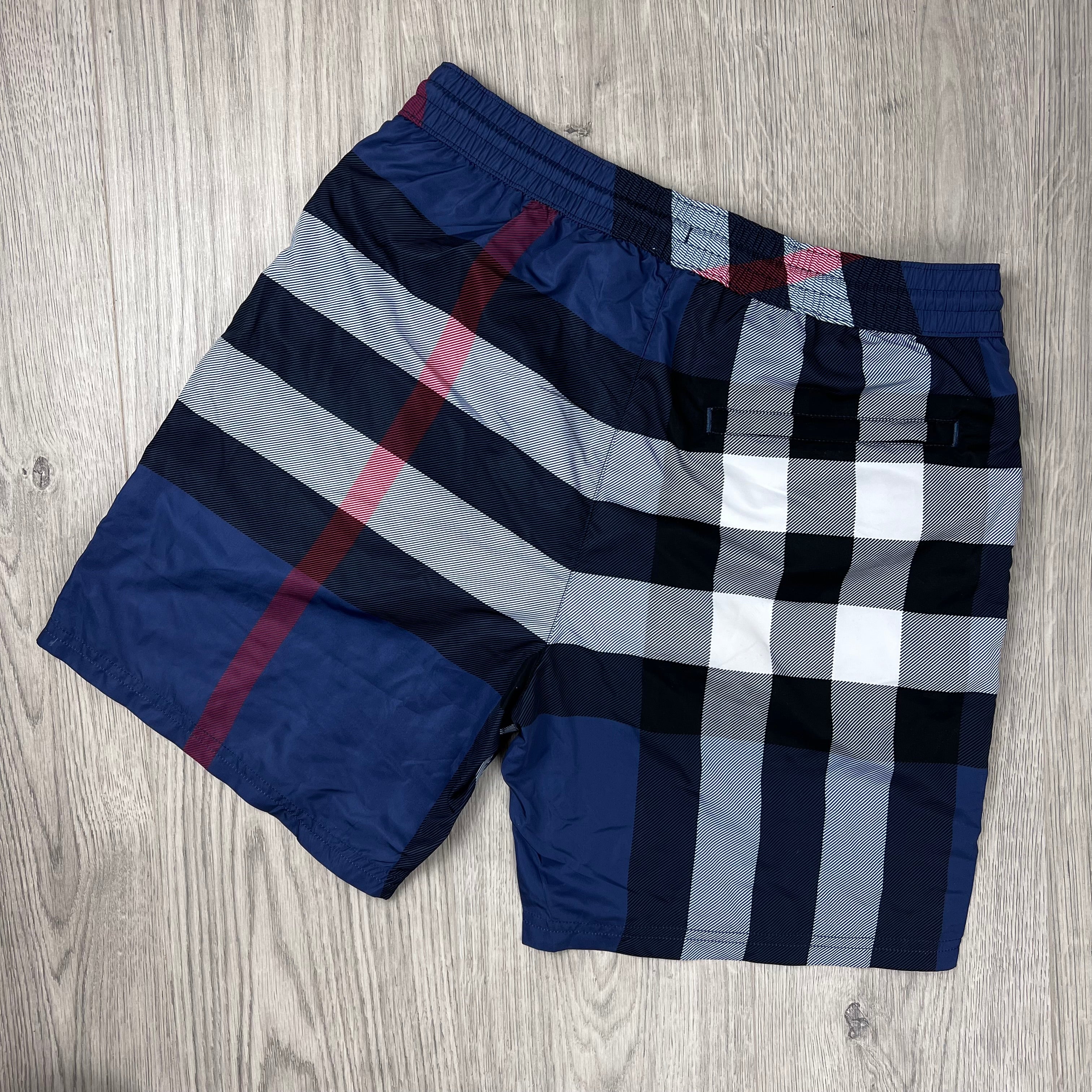 Burberry Check Swim Shorts - Blue