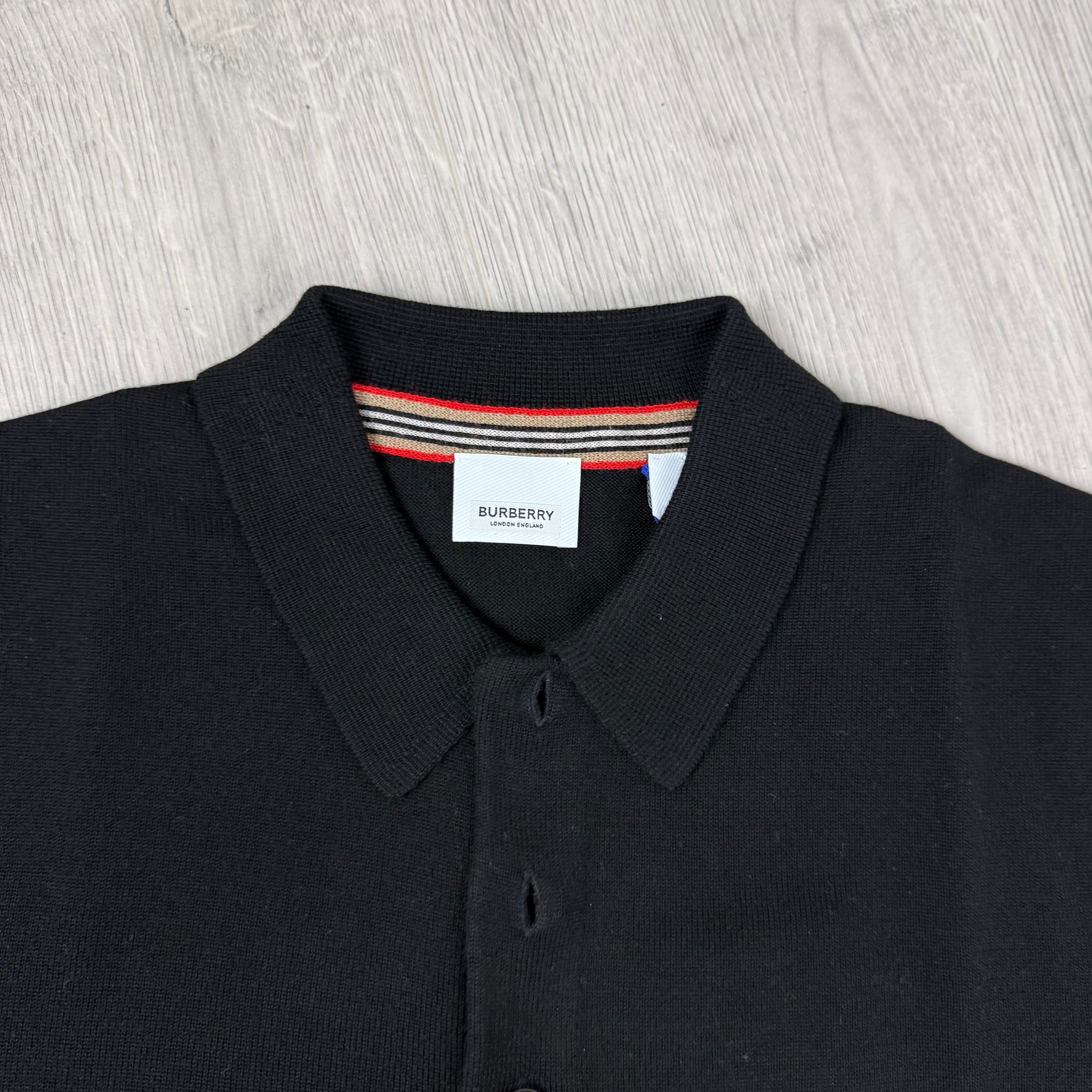 Burberry Pace Knit Polo Shirt - Black