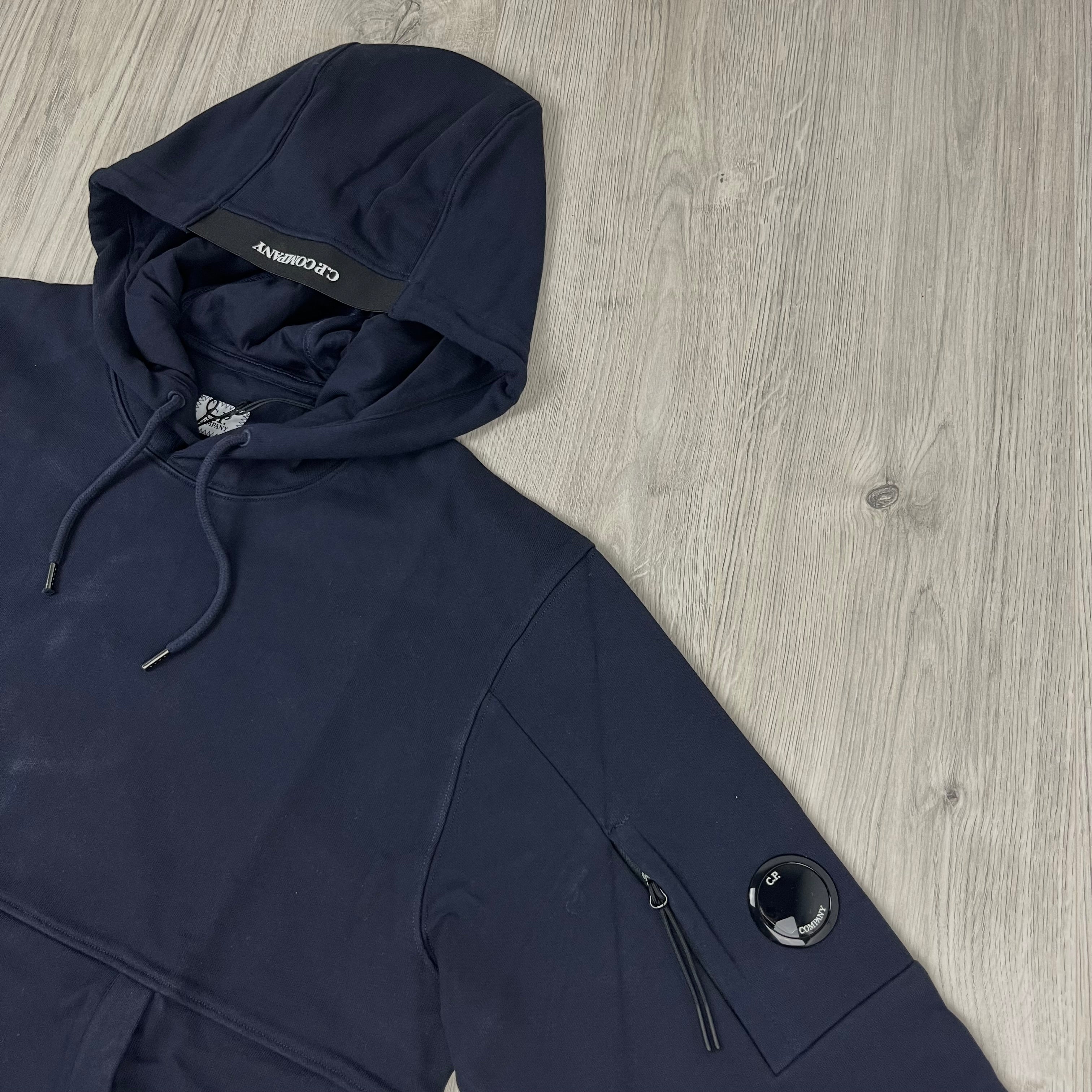 CP Company Raised Fleece Hoodie - Navy