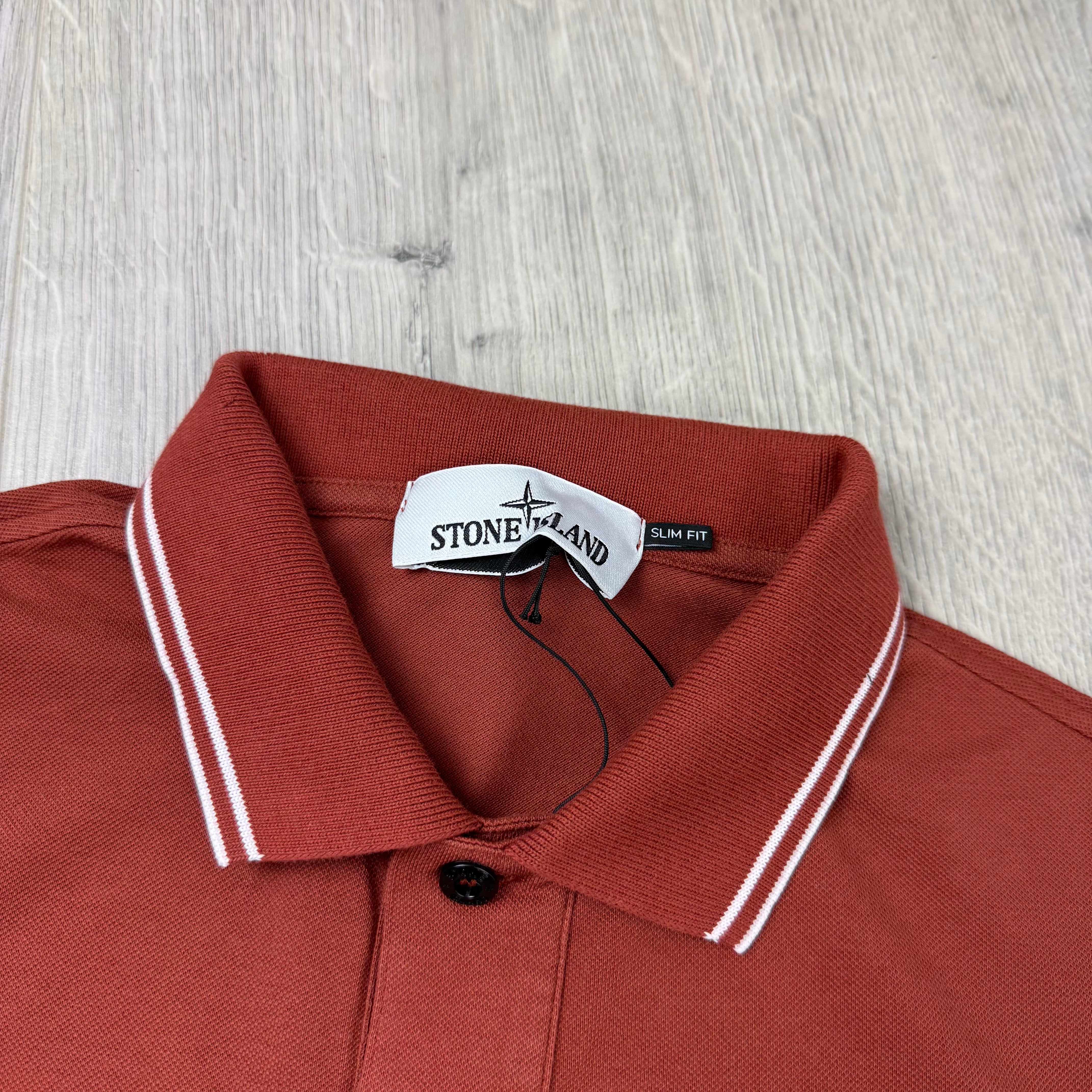Stone Island Patch Polo Shirt - Brick Red