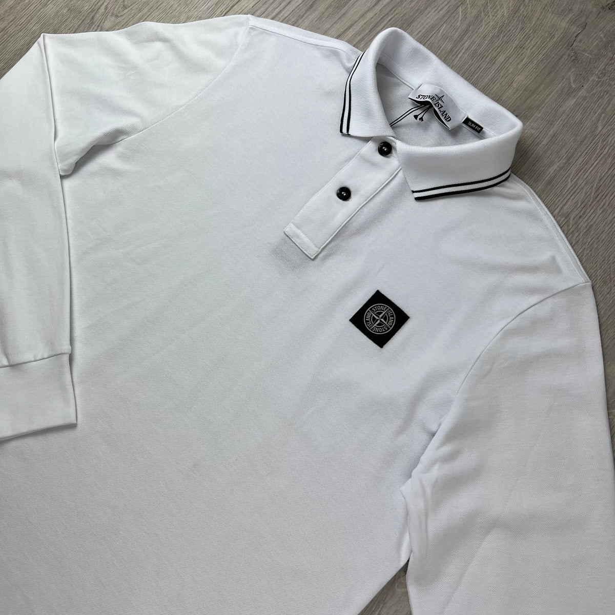 Stone Island Patch Polo Shirt - White