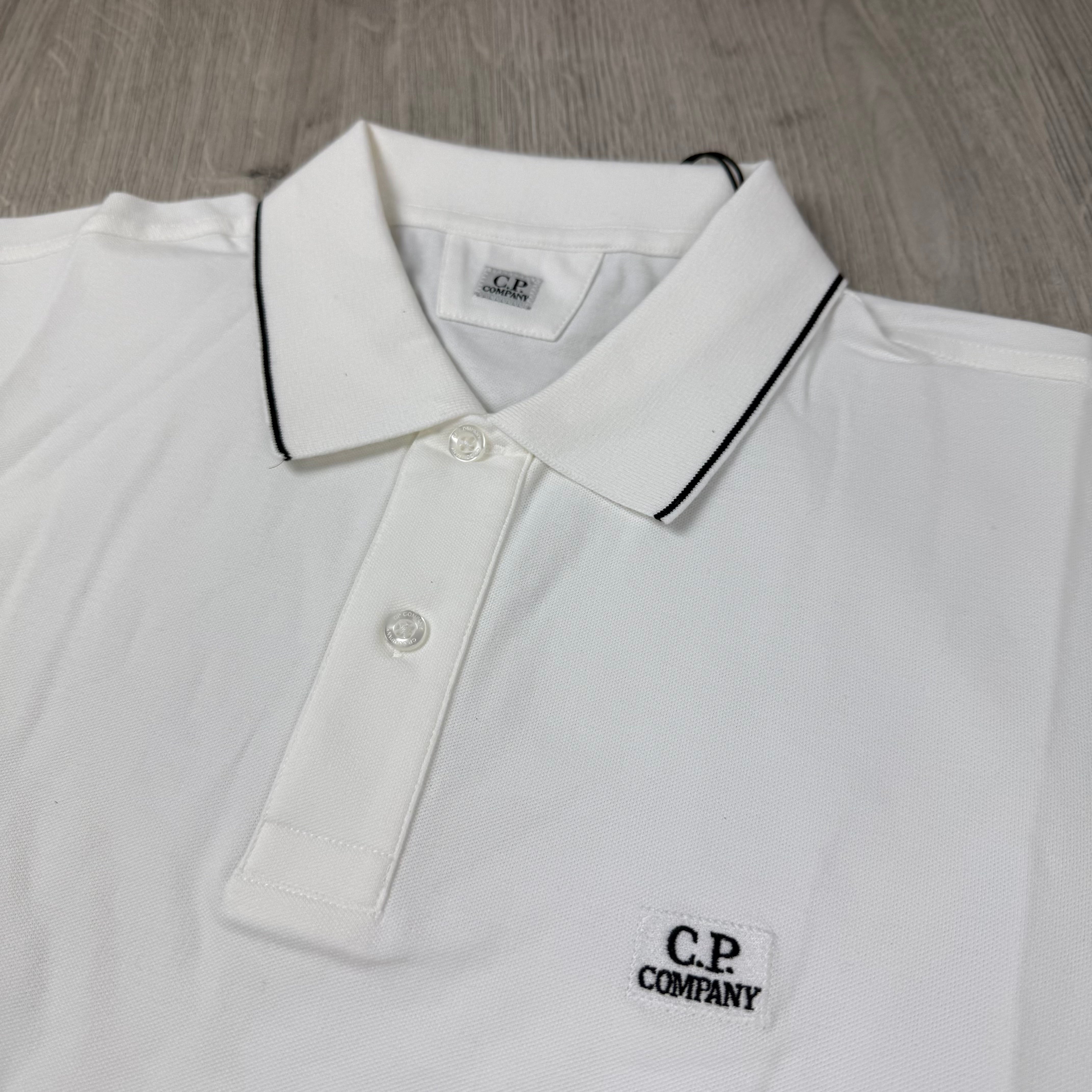 CP Company Piquet Polo Shirt - White