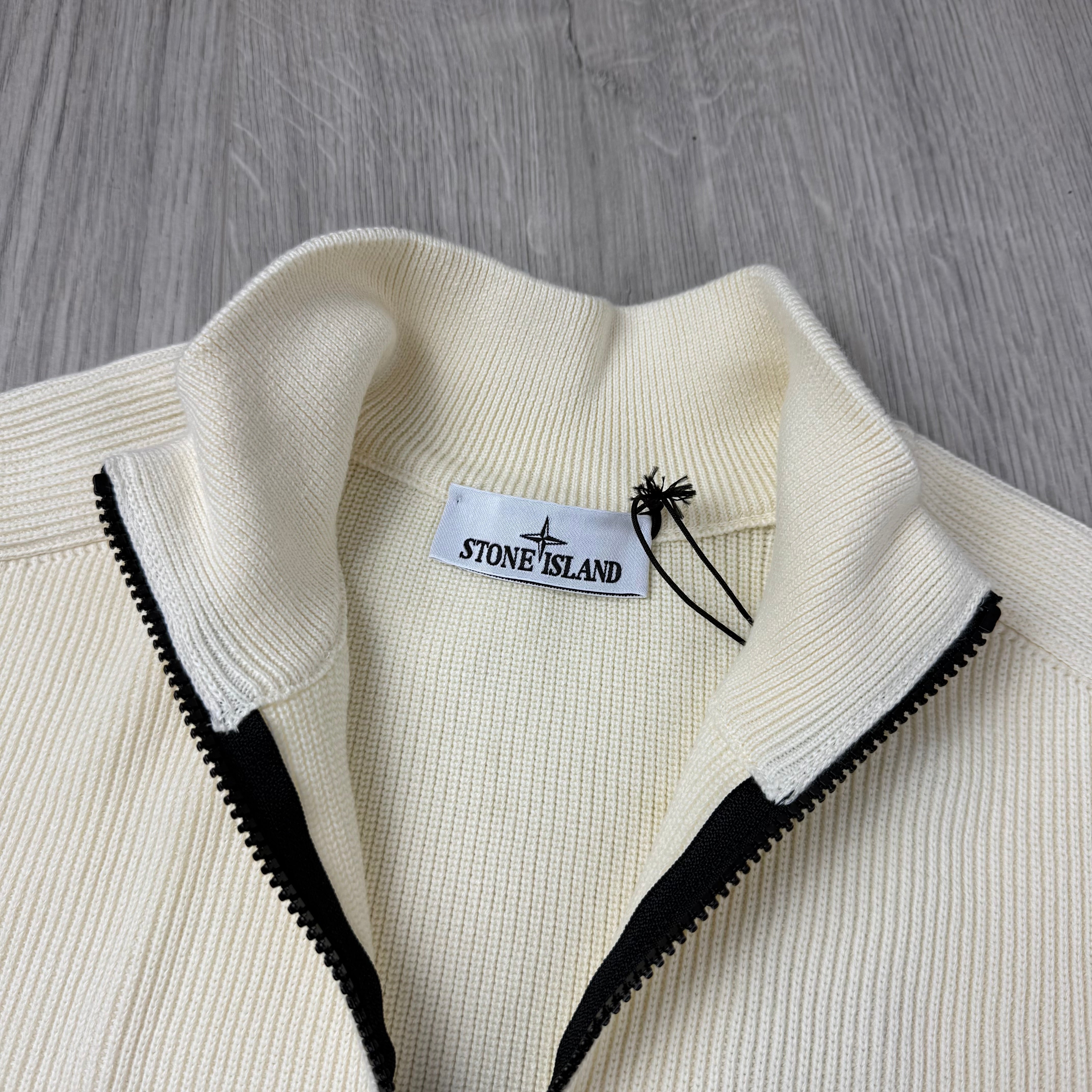 Stone Island Knit Half Zip Fleece - Ivory
