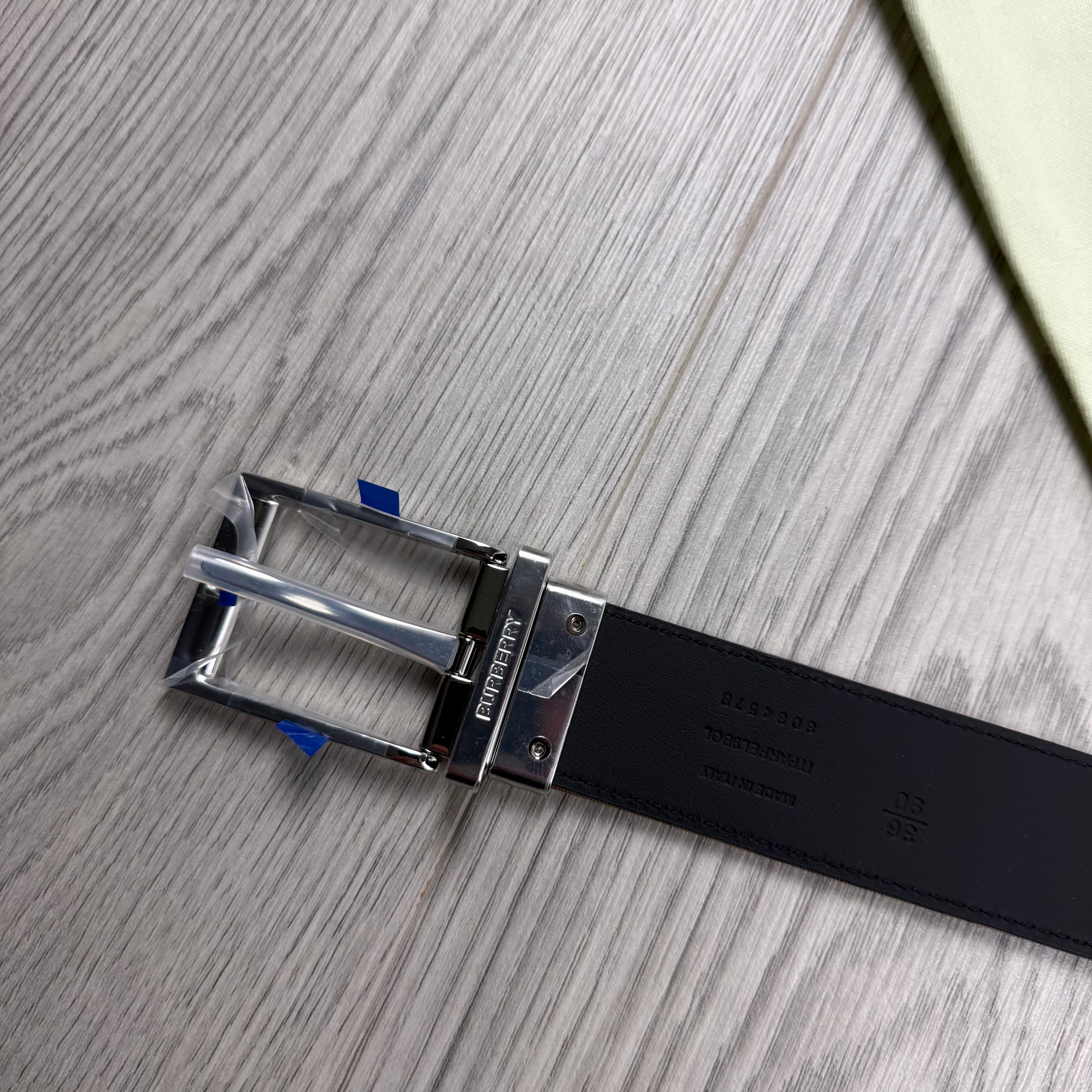 Burberry Reversible 'Louis' Belt - Taupe Brown