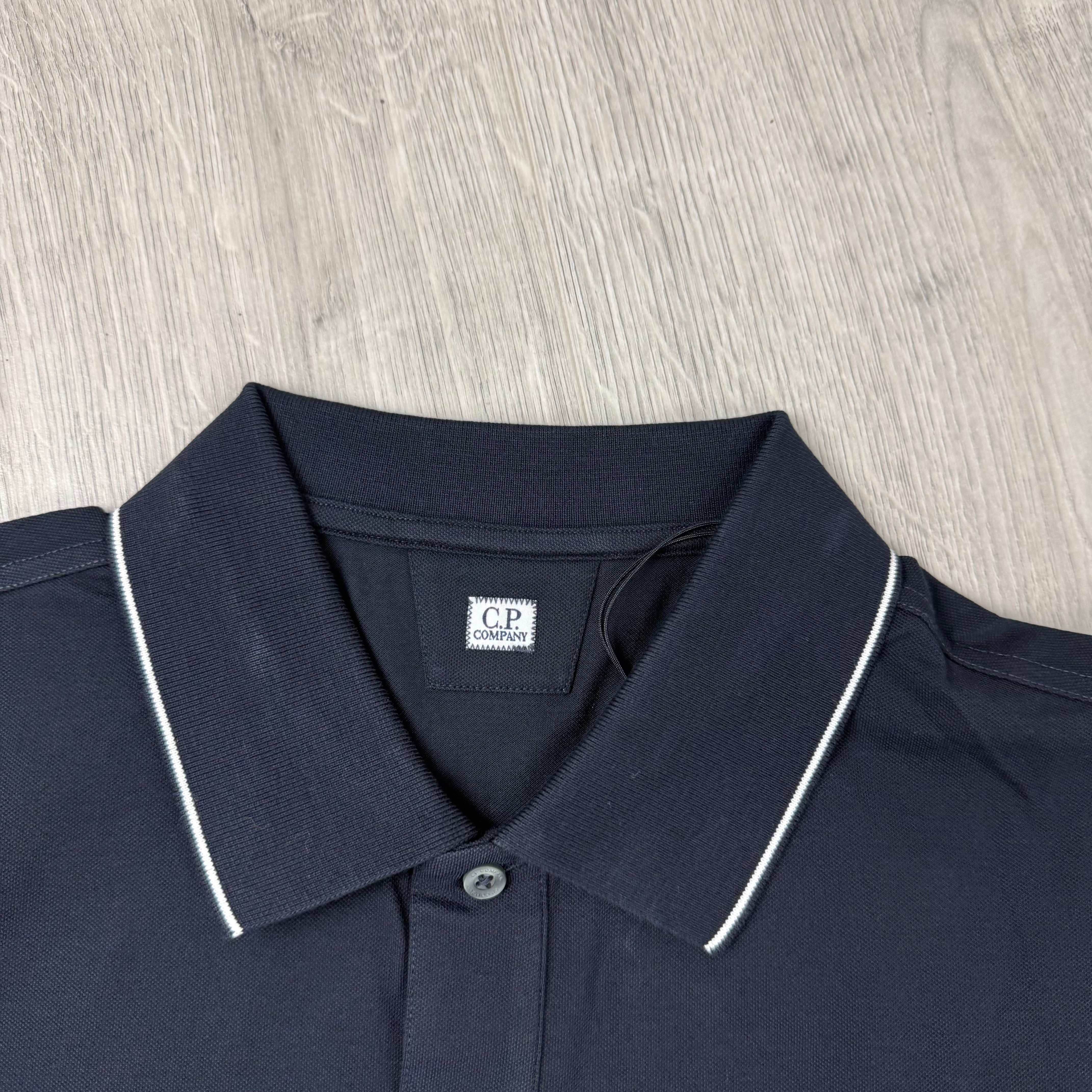 CP Company Piquet Polo Shirt - Navy