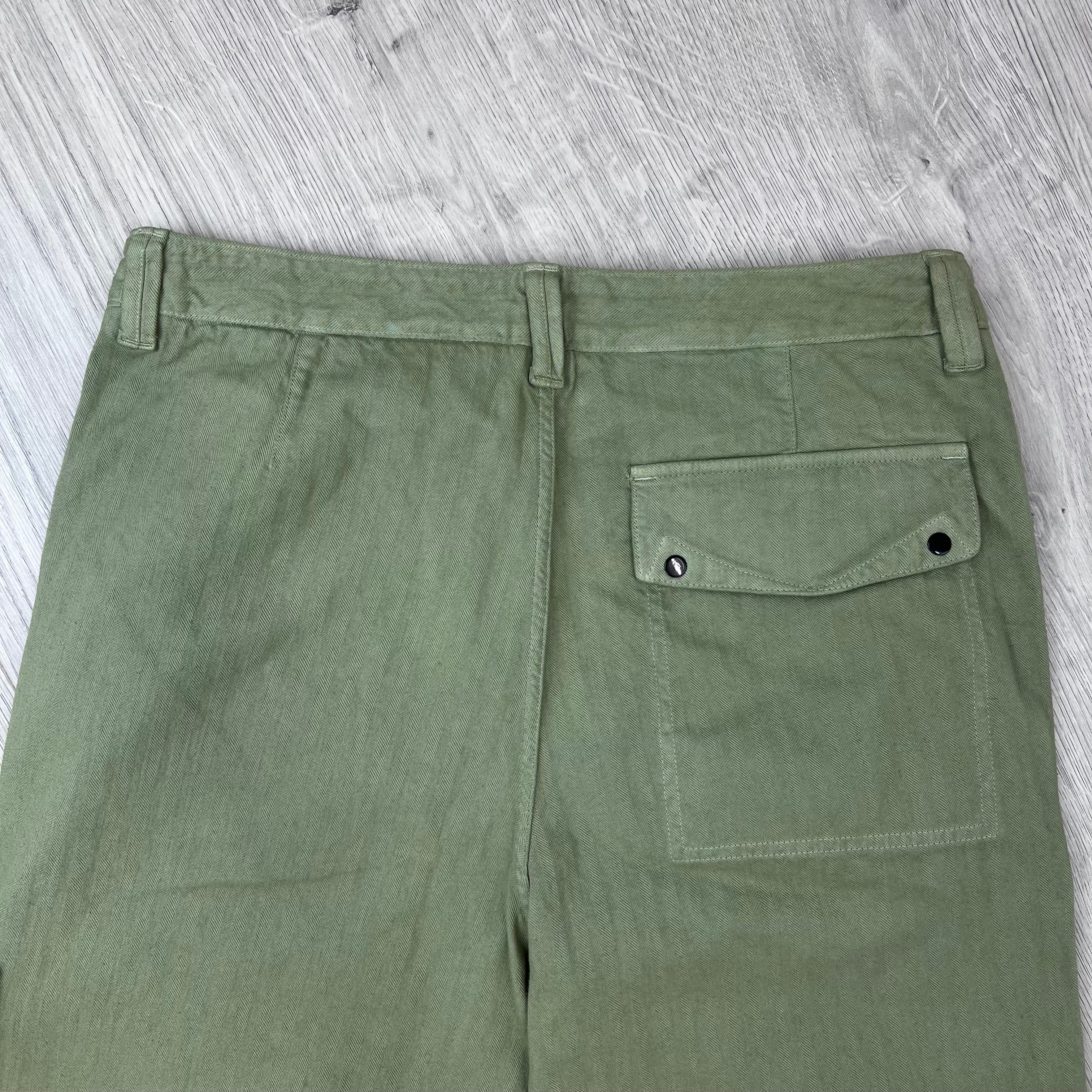 Stone Island Herringbone Trousers - Laurel Green