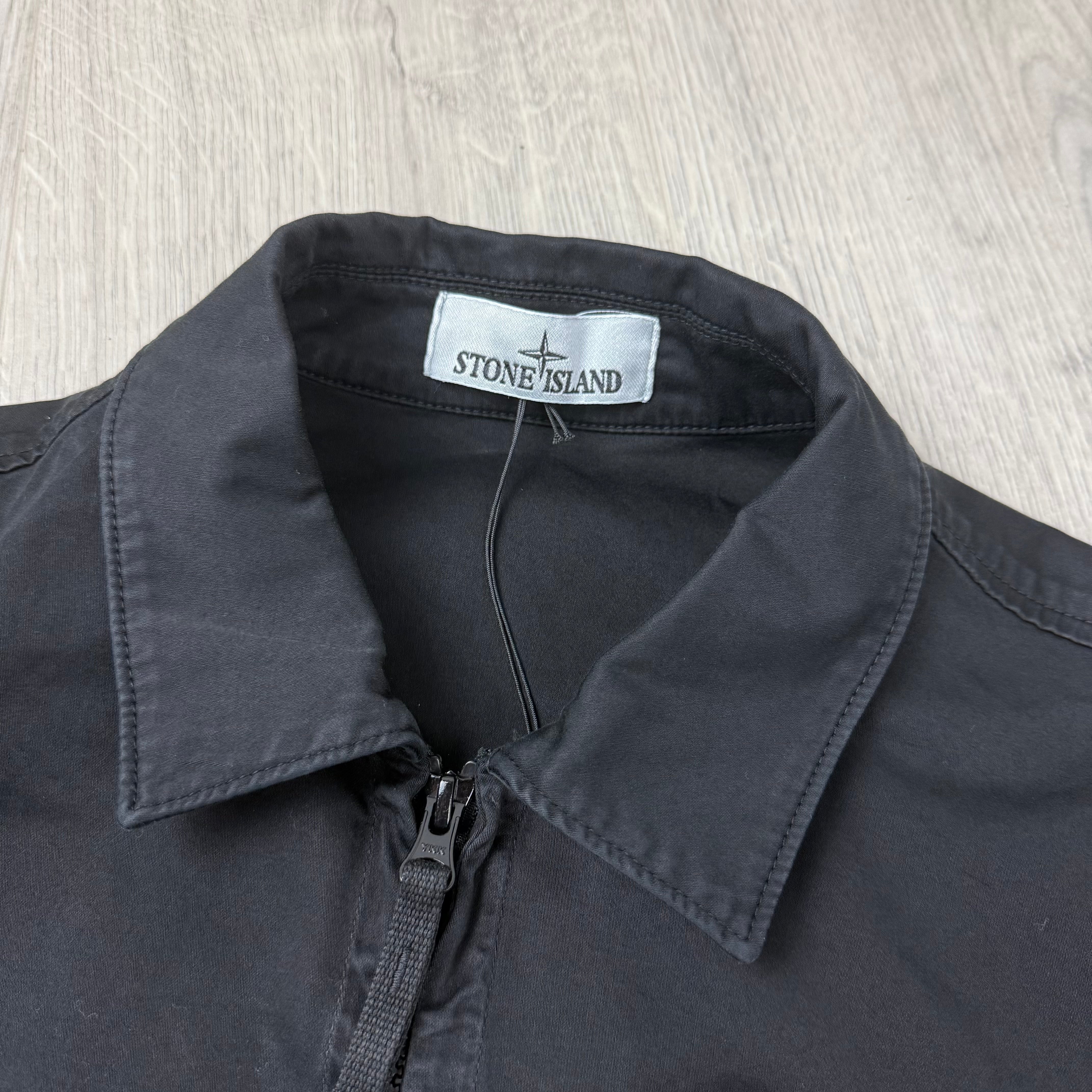 Stone Island Zip Overshirt - Black