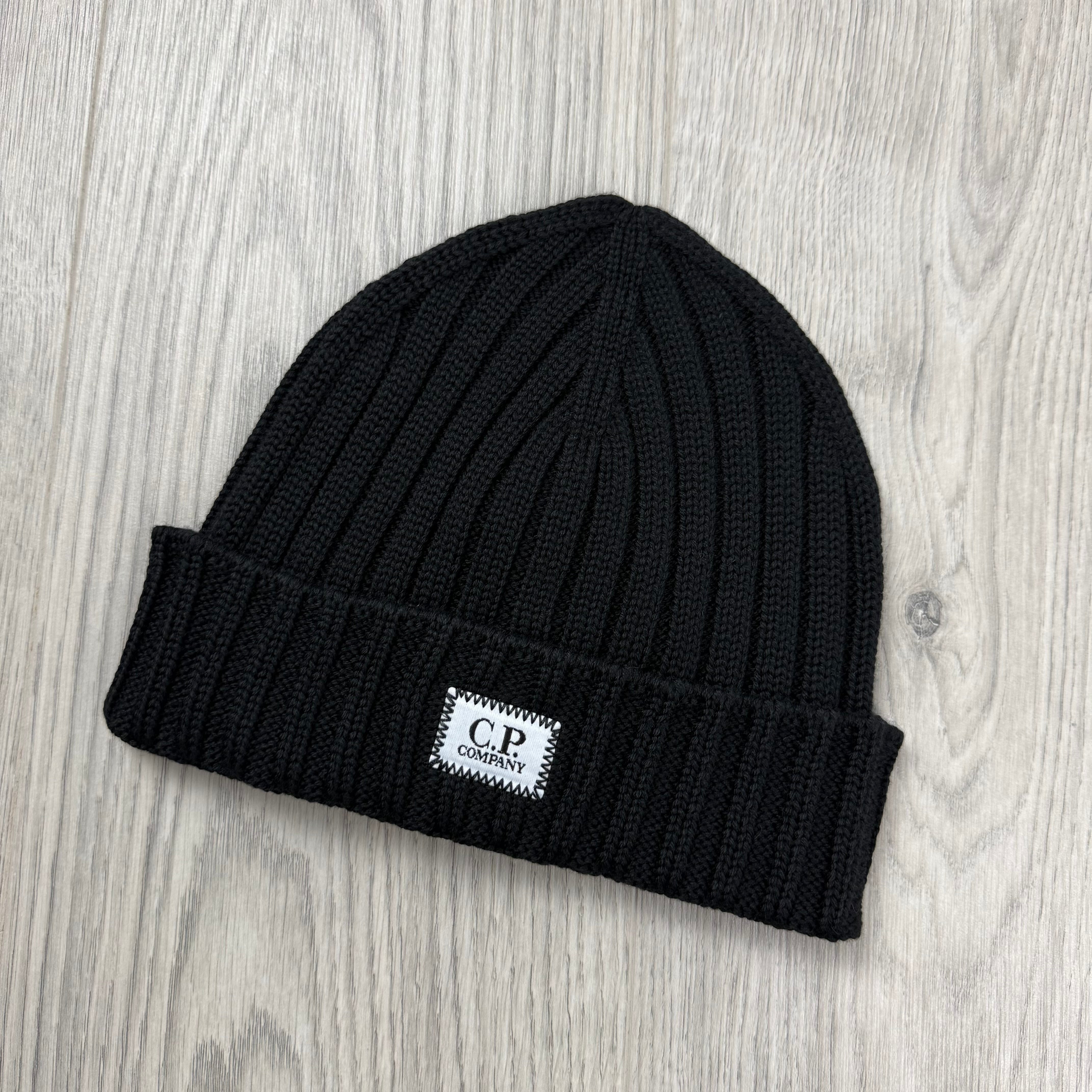 CP Company Patch Beanie - Black