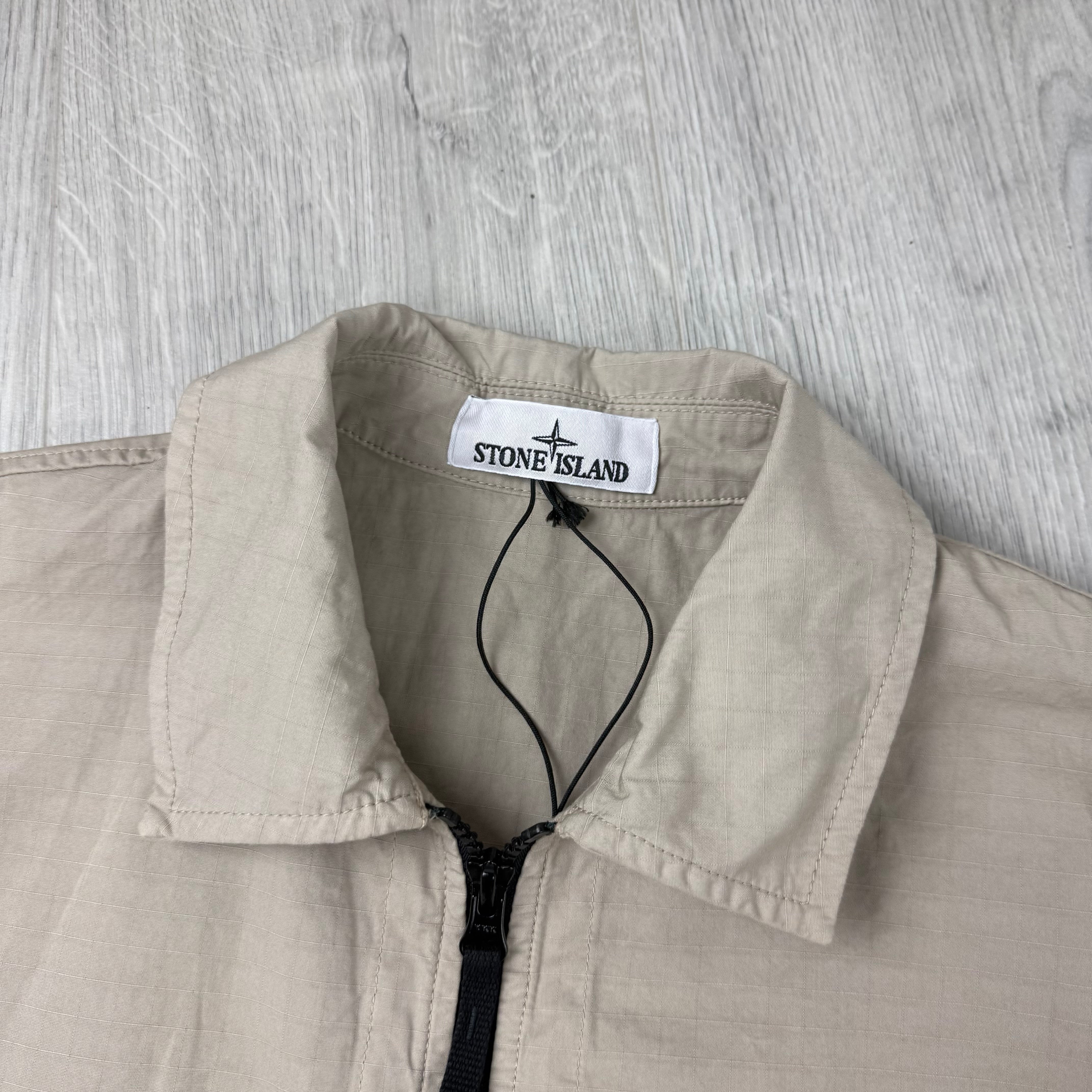 Stone Island Ripstop Zip Overshirt - Desert