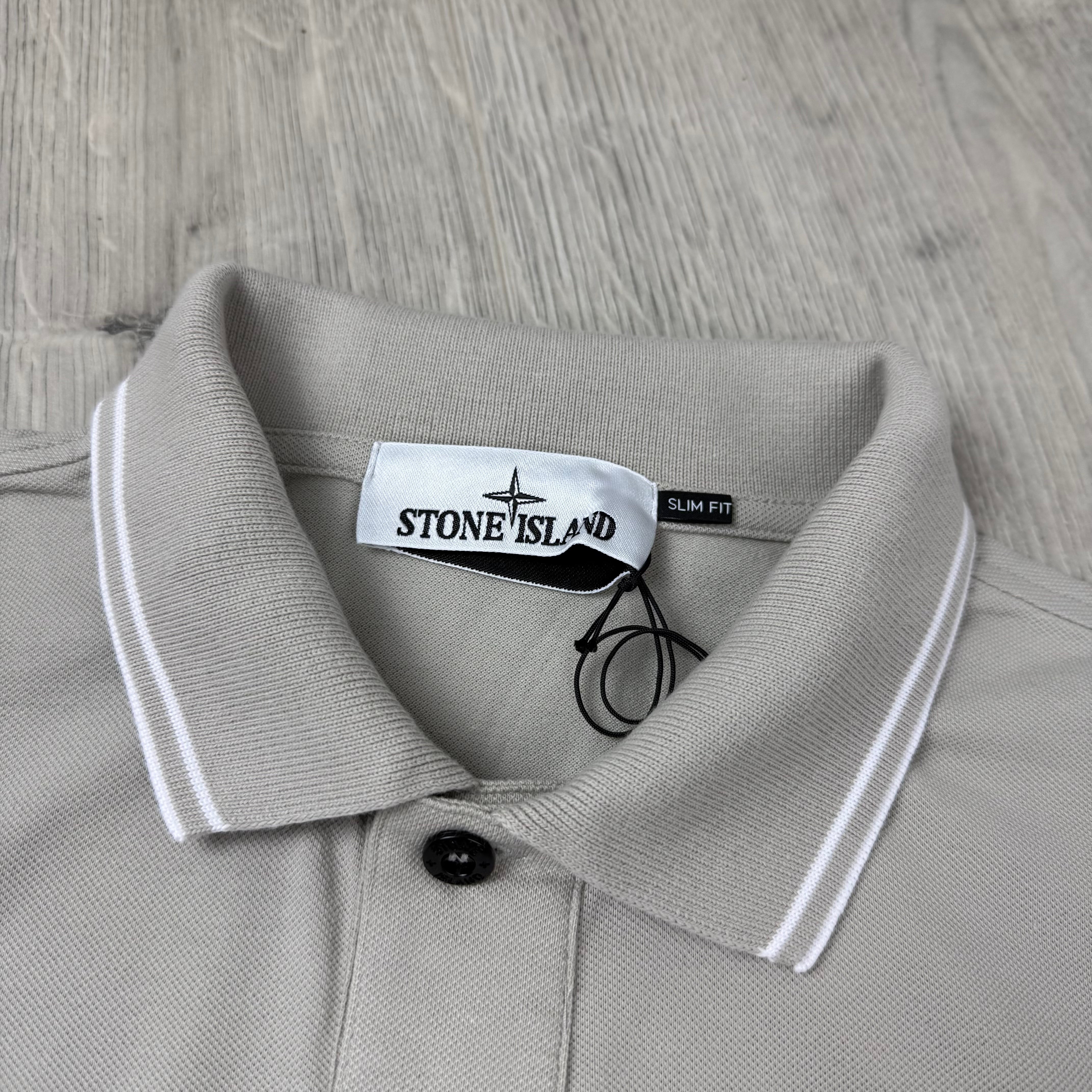 Stone Island Patch Polo Shirt - Pearl Grey