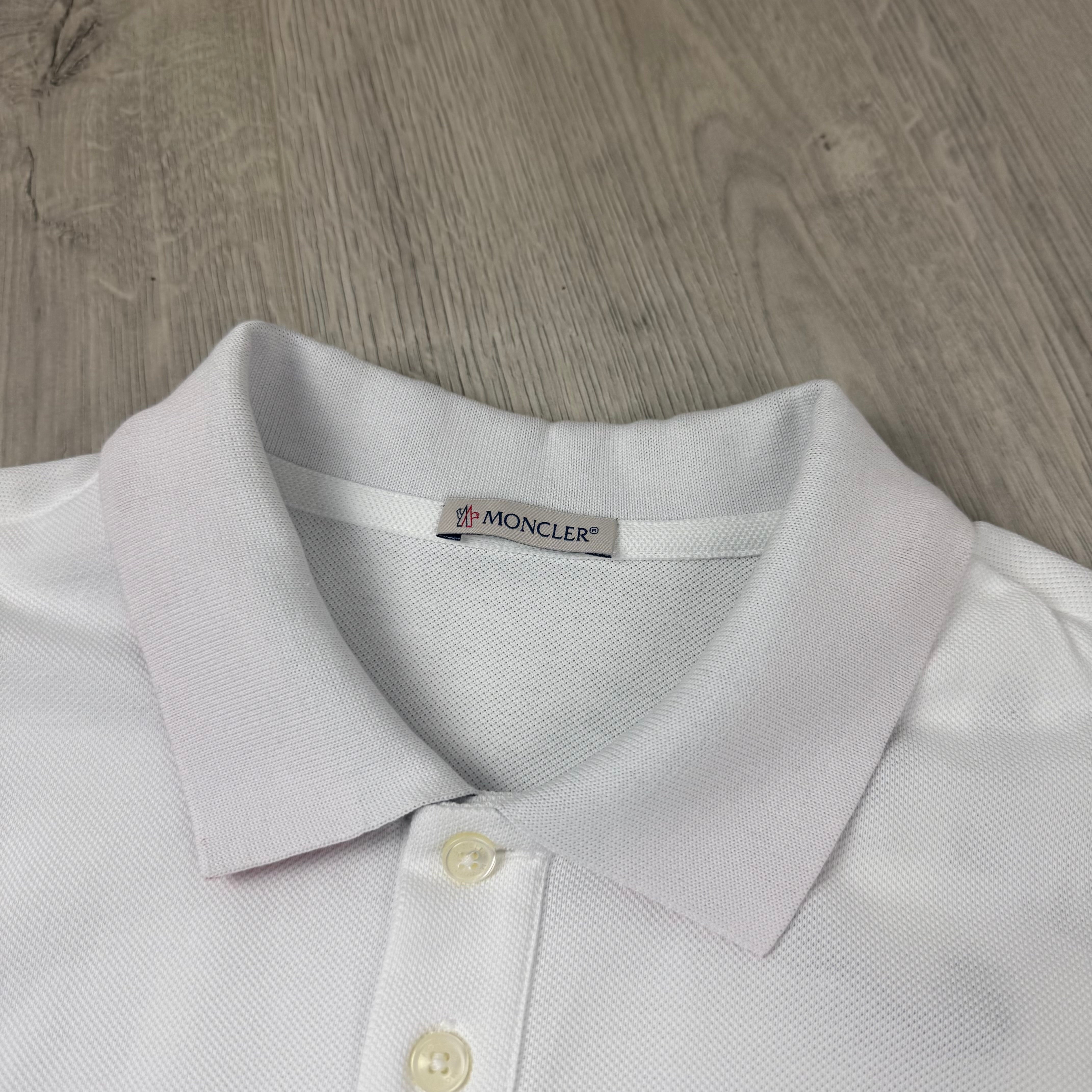 Moncler Contrast Polo Shirt - White