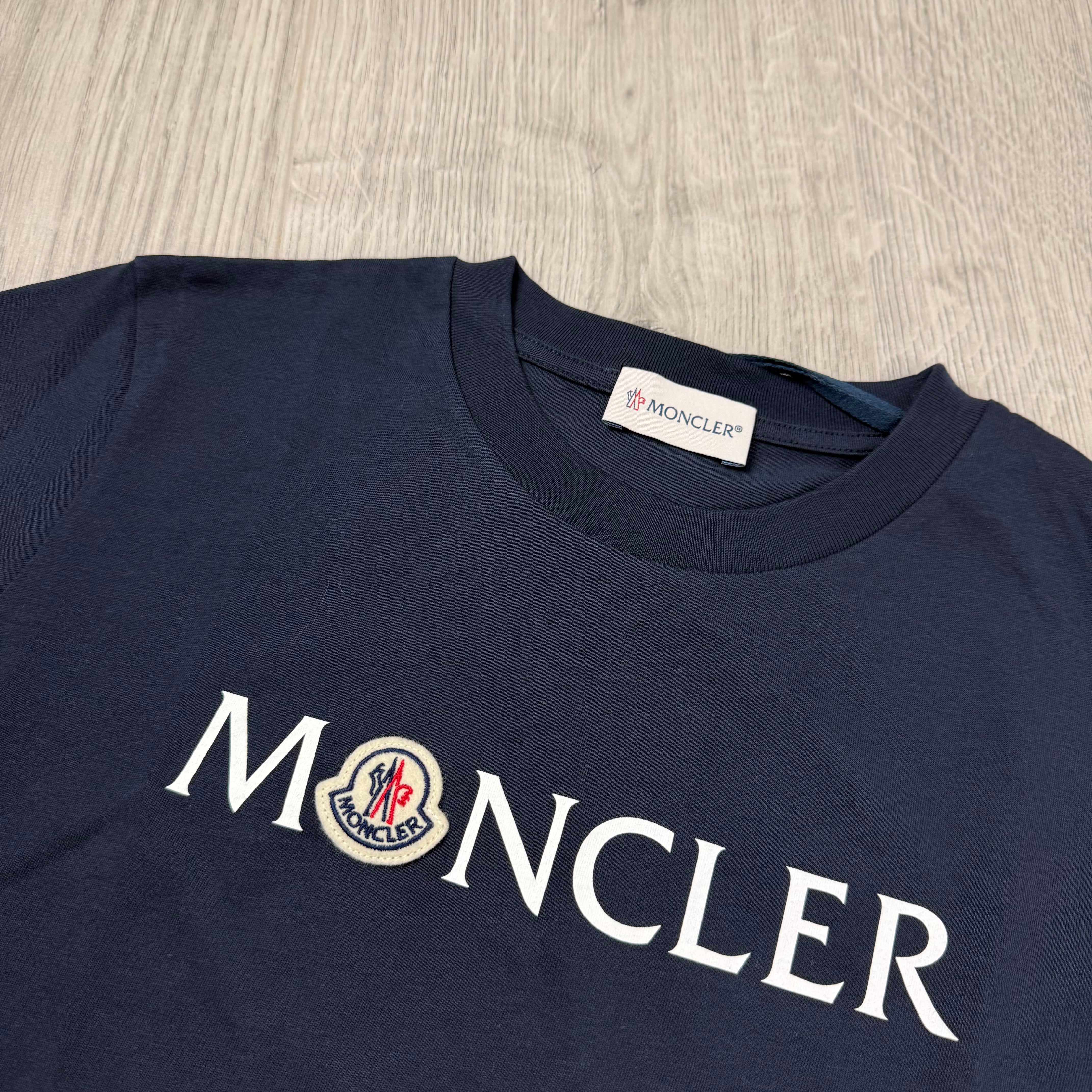 Moncler Junior Printed T-Shirt - Navy