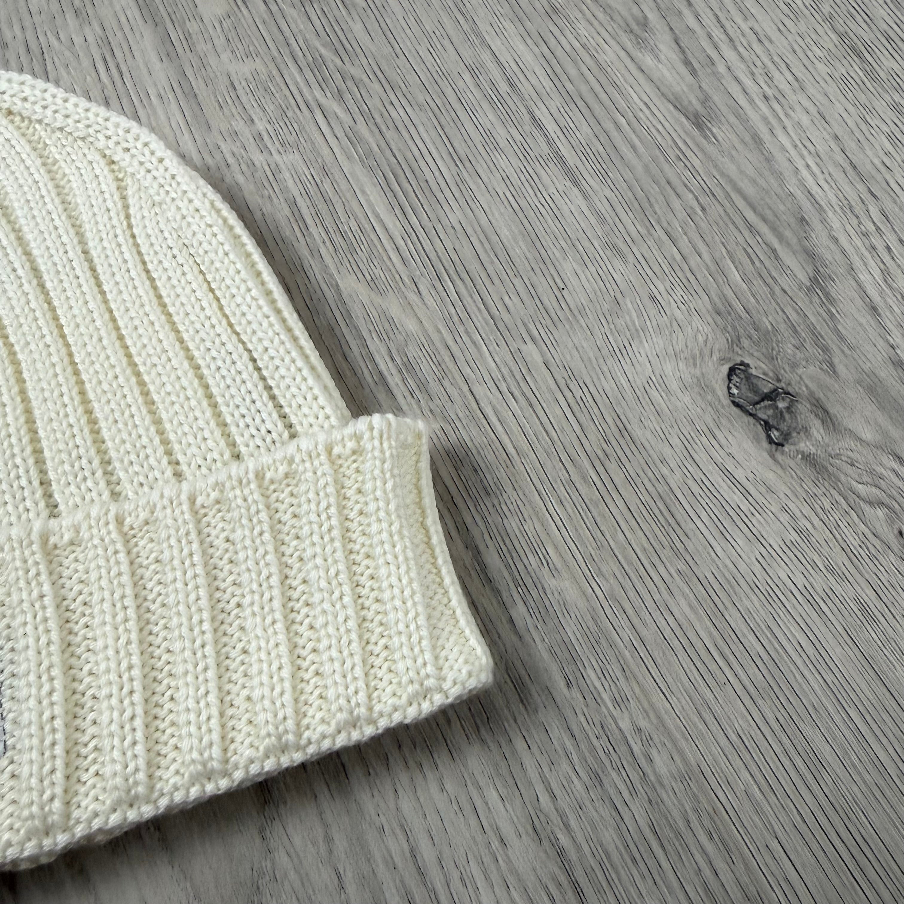 CP Company Patch Beanie - Gauze White