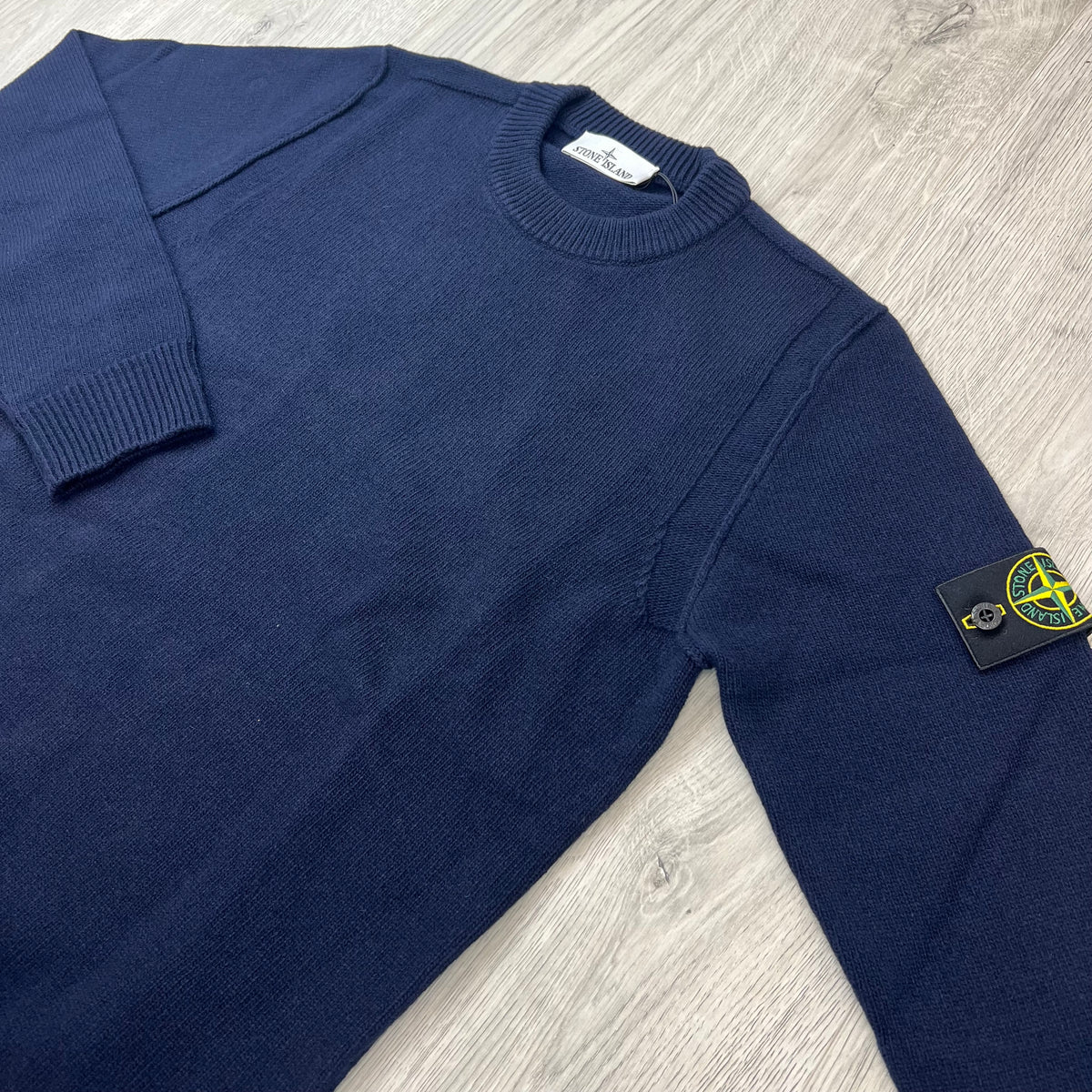 Stone Island Lambswool Knit Sweatshirt - Navy
