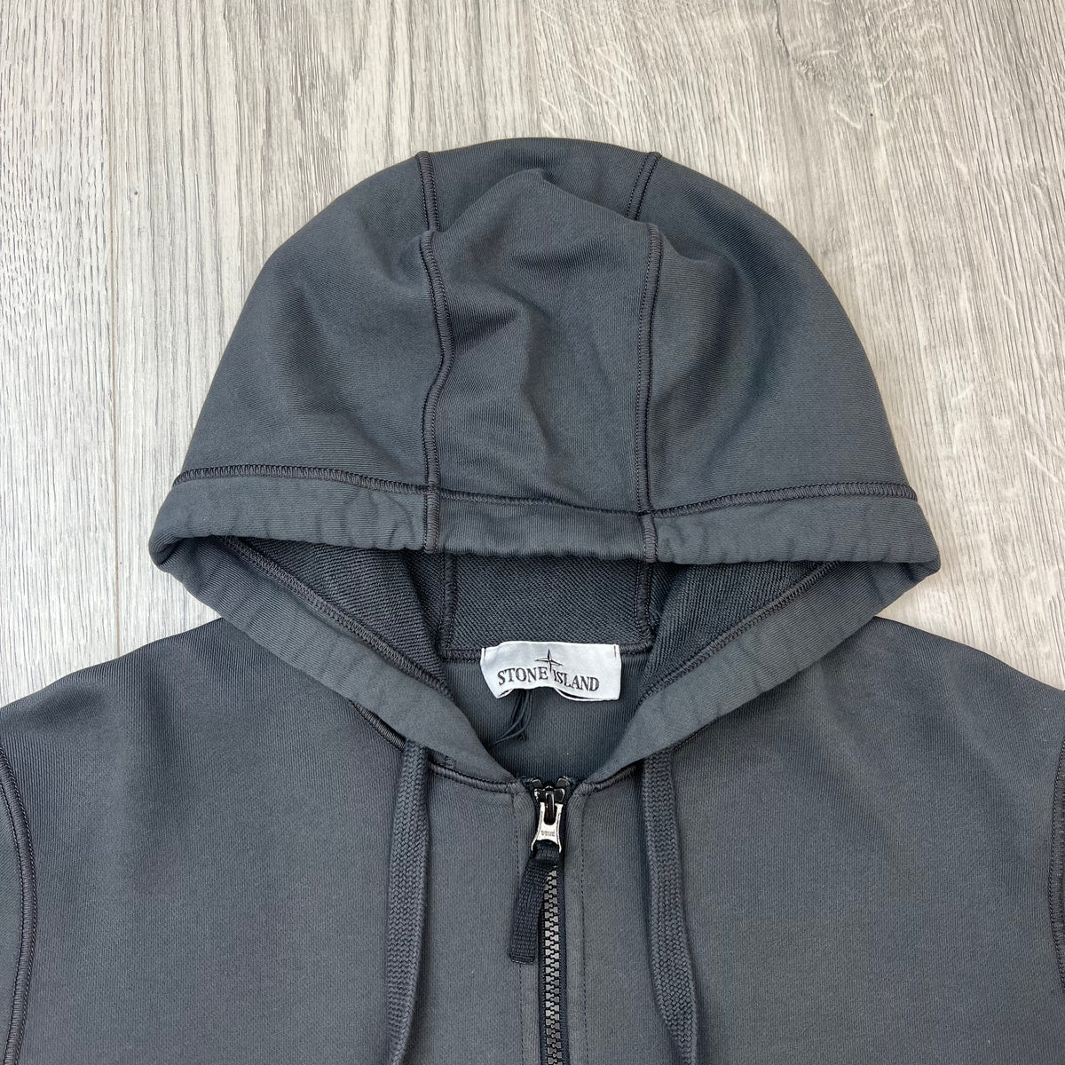 Stone Island Zip Hoodie - Lead Grey