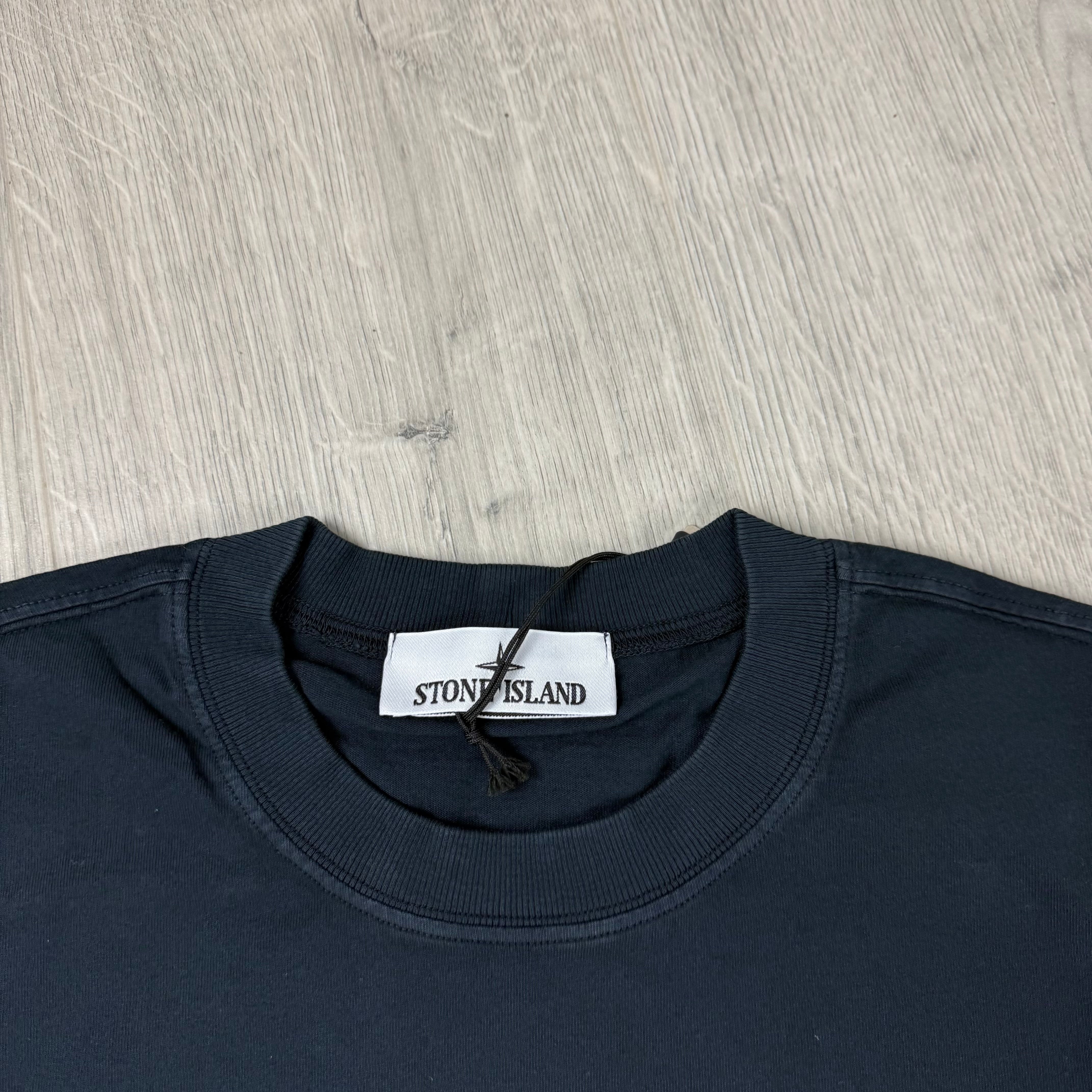 Stone Island Combed Organic Patch T-Shirt - Navy