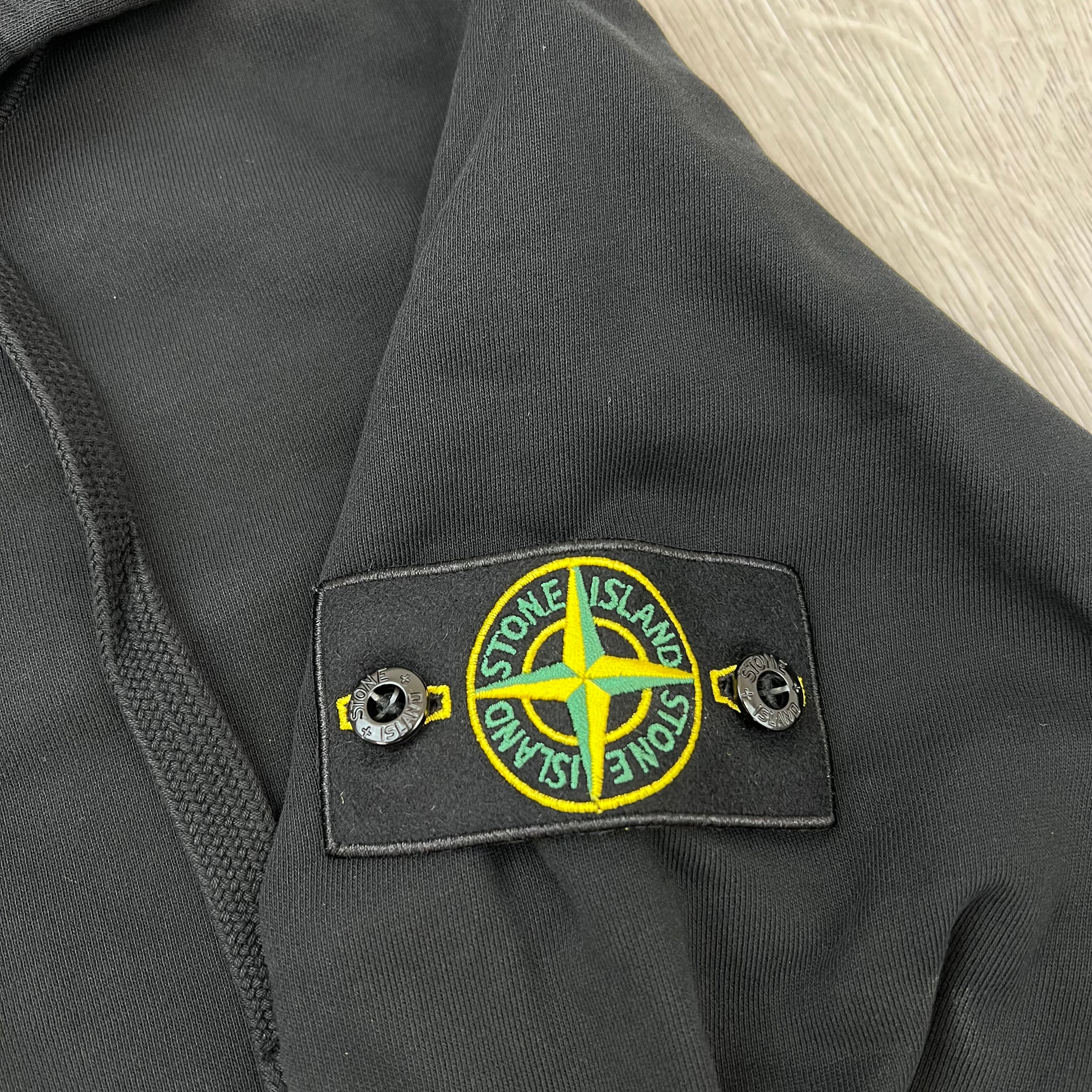Stone Island Zip Hoodie - Black