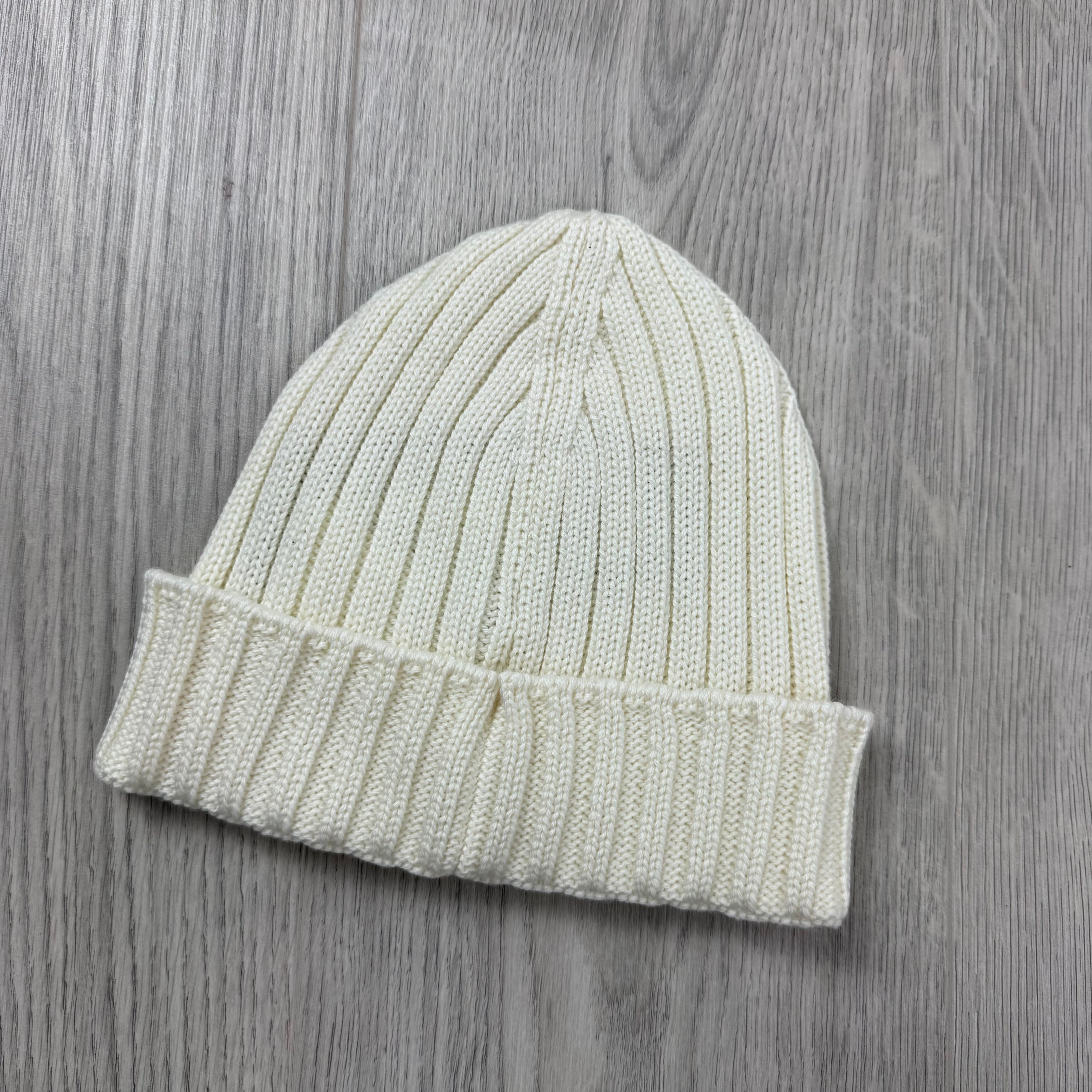 CP Company Patch Beanie - Gauze White
