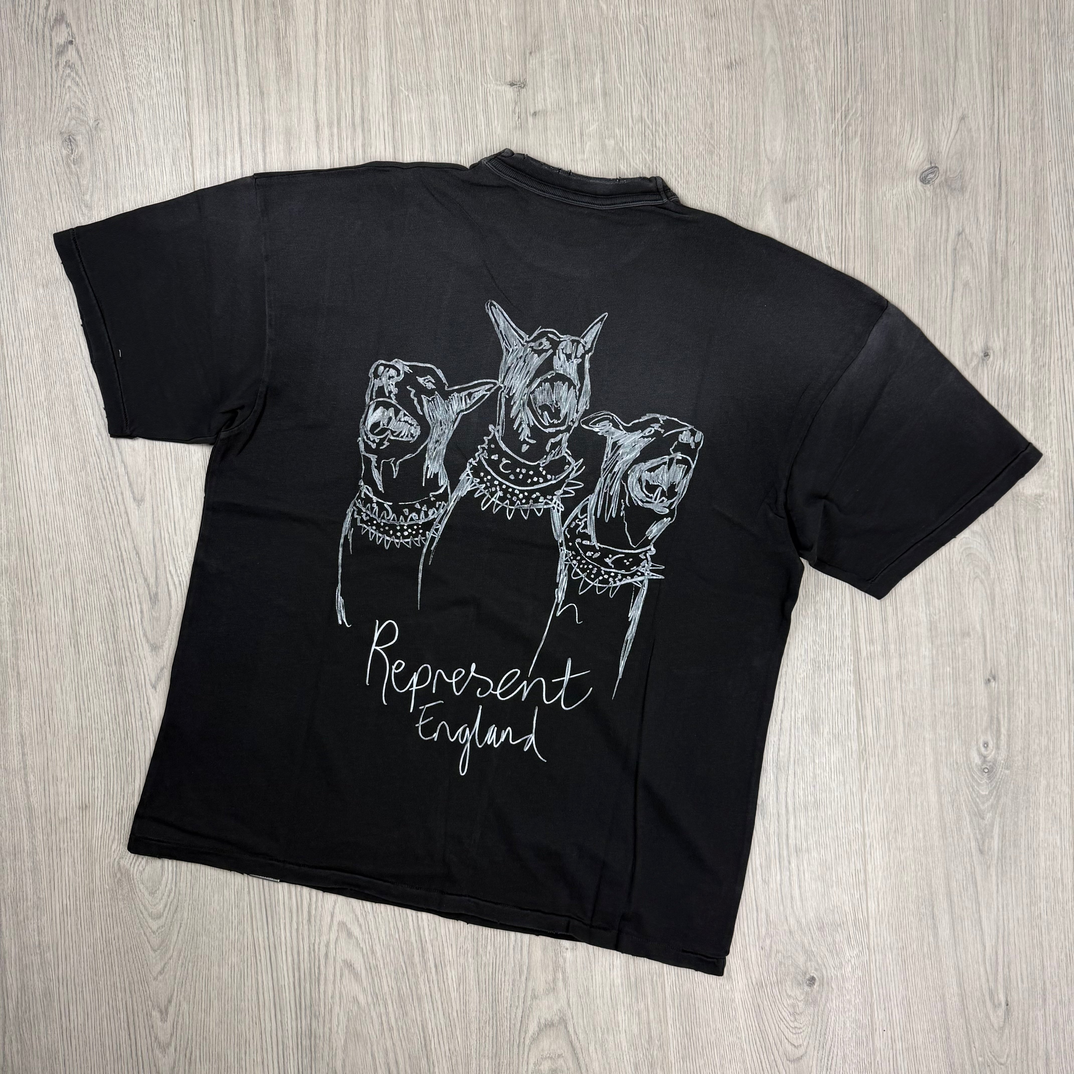 Represent 'Dogs' T-Shirt - Aged Black