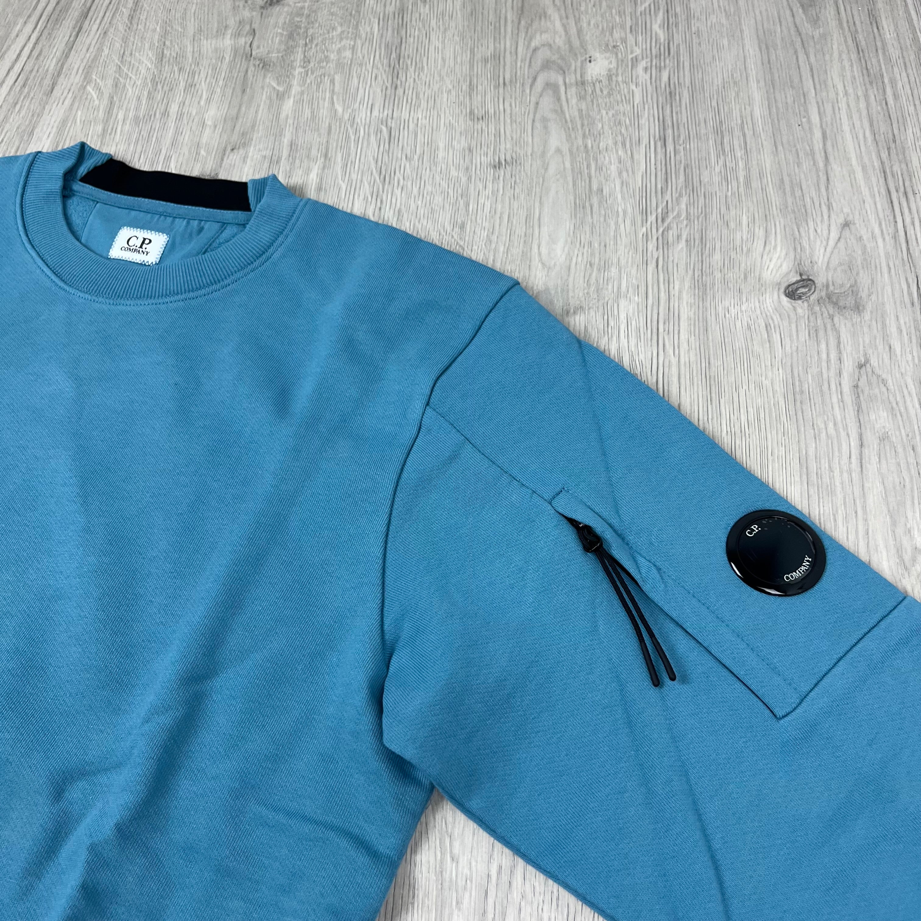 CP Company Raised Fleece Sweatshirt - Aegean Blue
