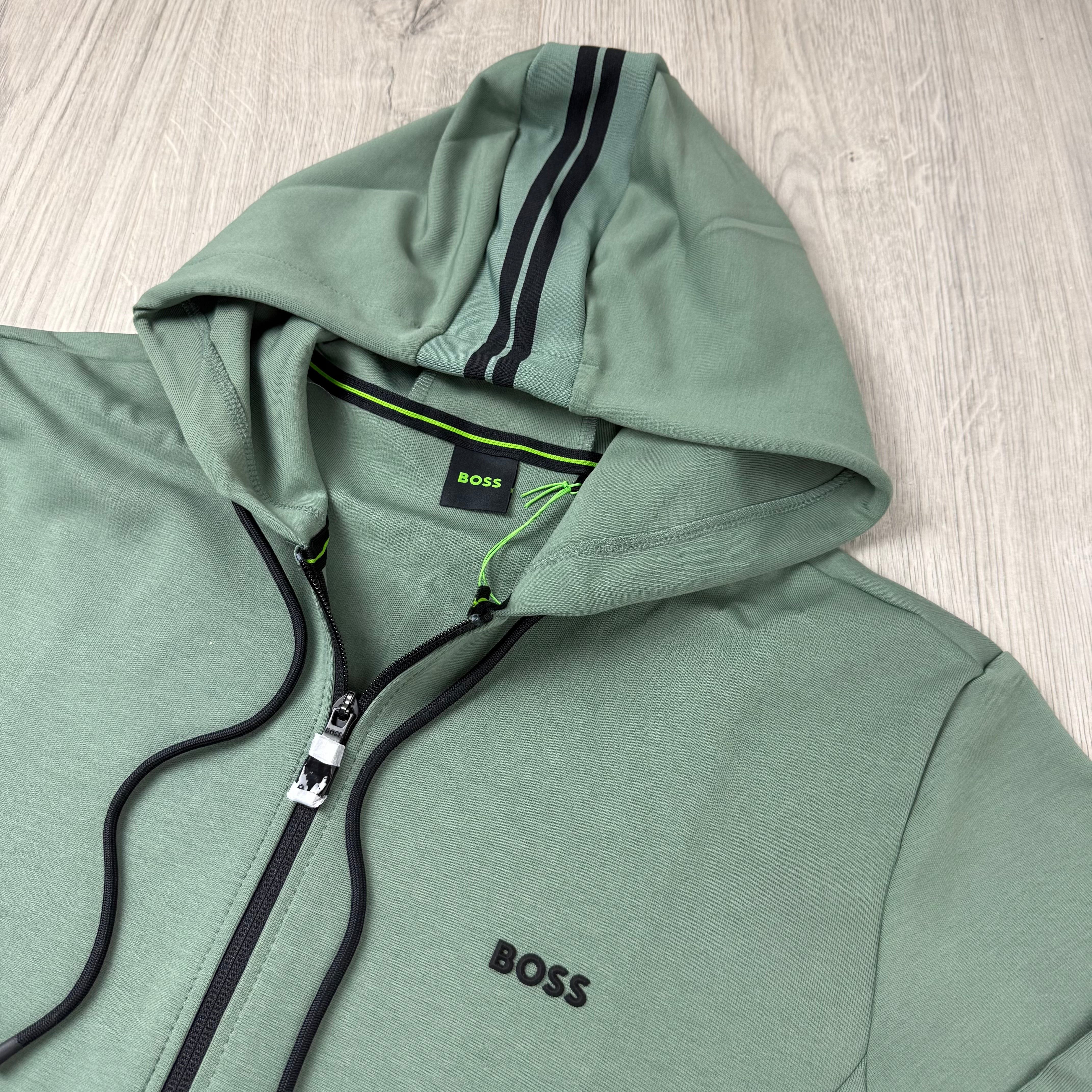 Hugo Boss Zip Hoodie - Open Green