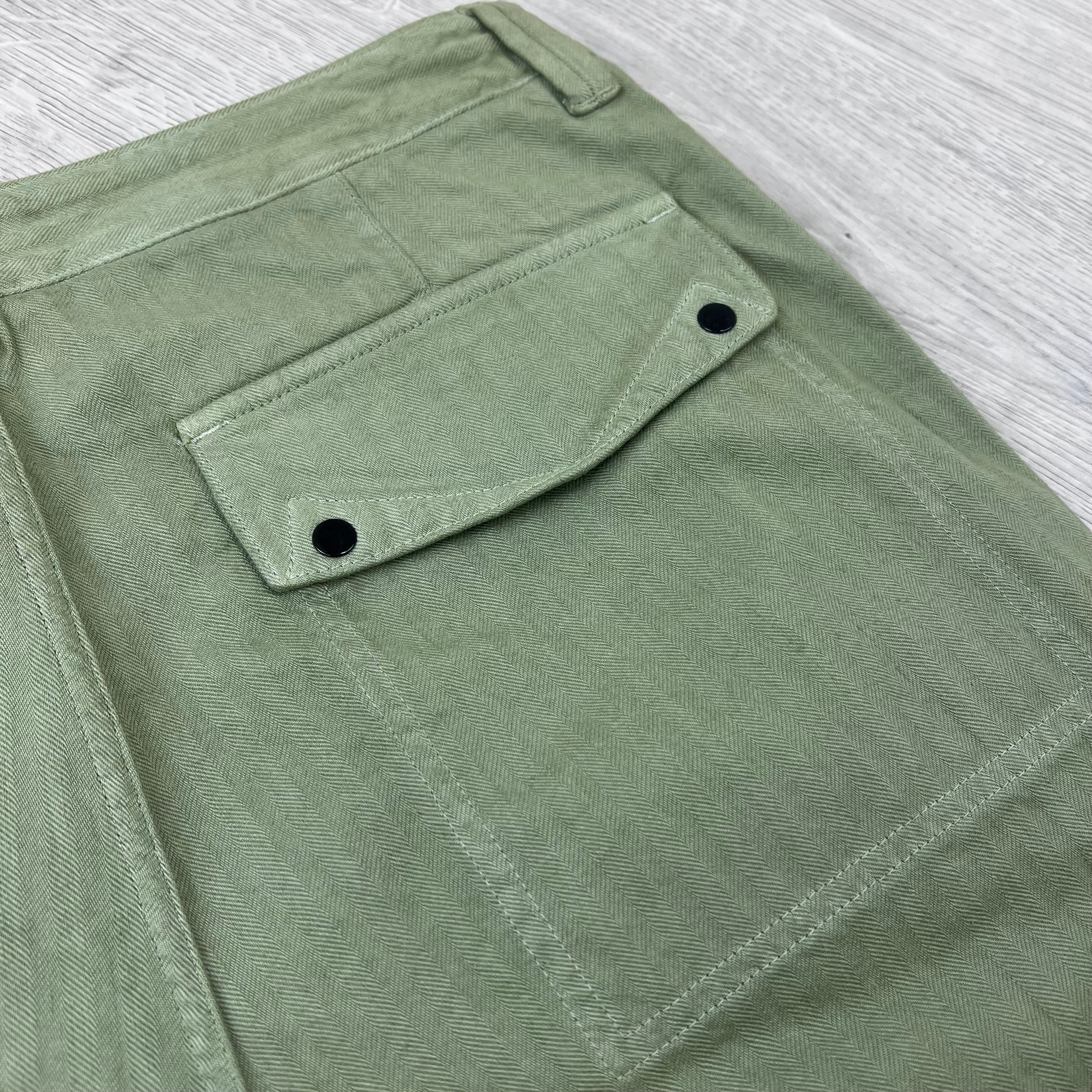 Stone Island Herringbone Trousers - Laurel Green