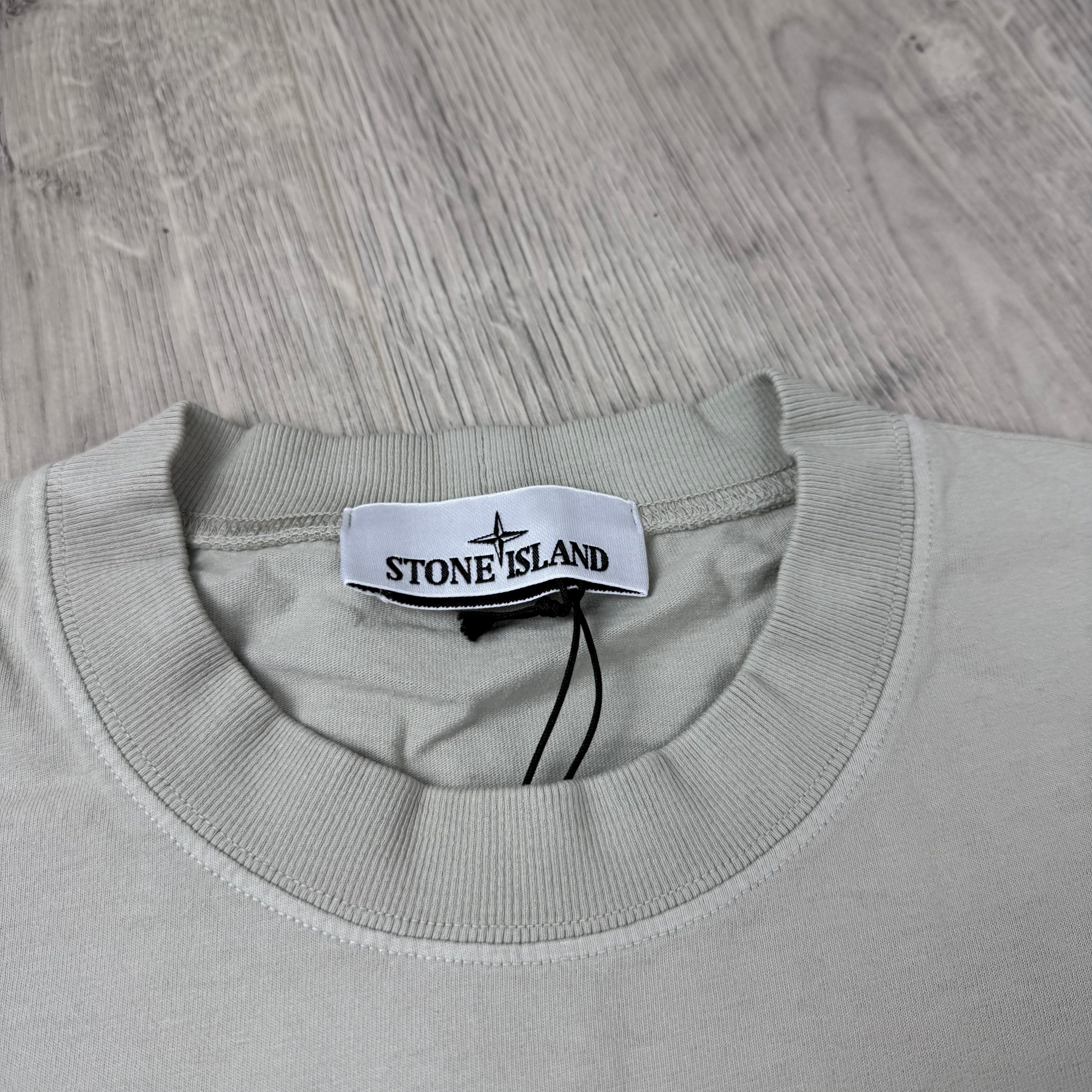 Stone Island Combed Organic Patch T-Shirt - Pearl Grey