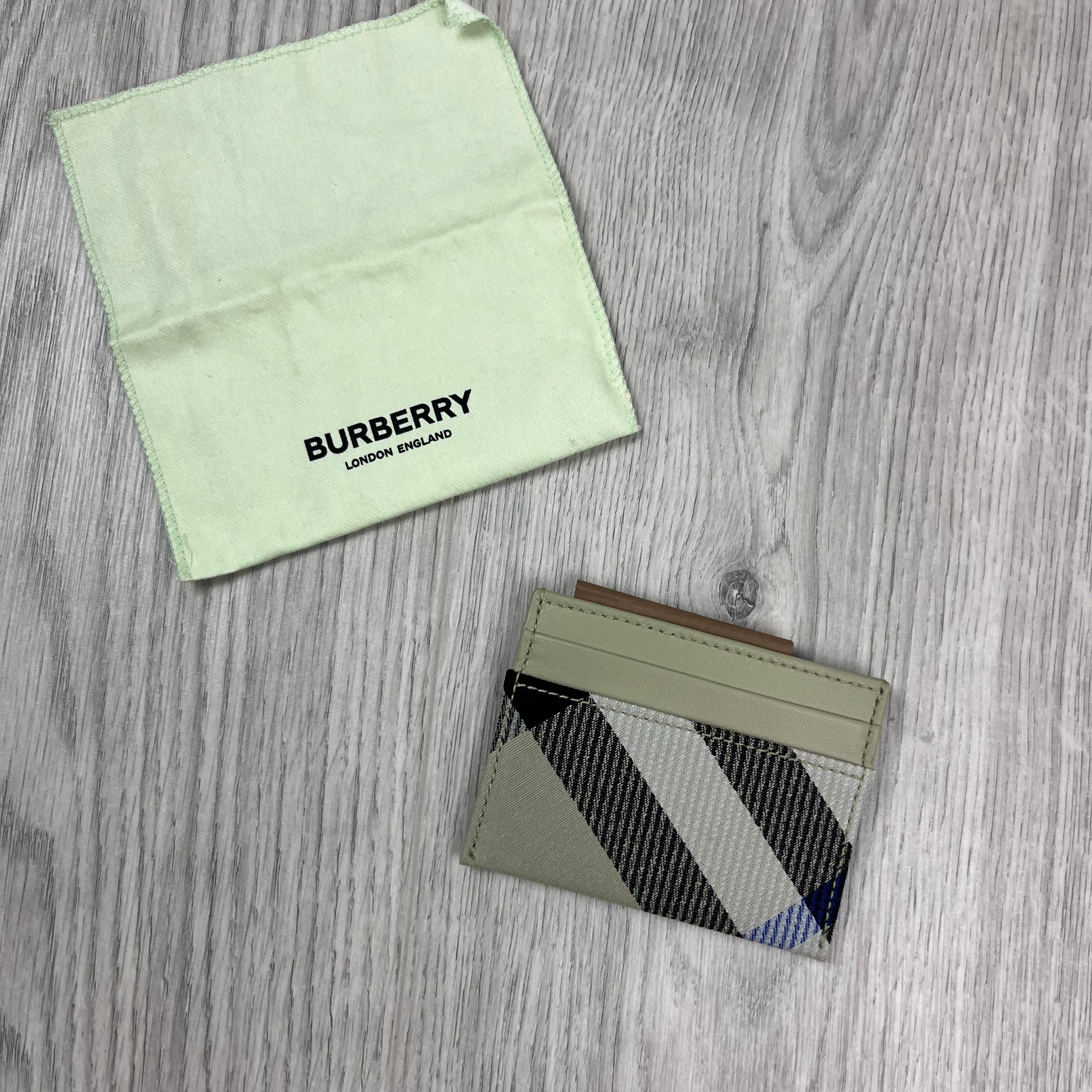 Burberry Cardholder in Lichen. On sale at Open Attire.