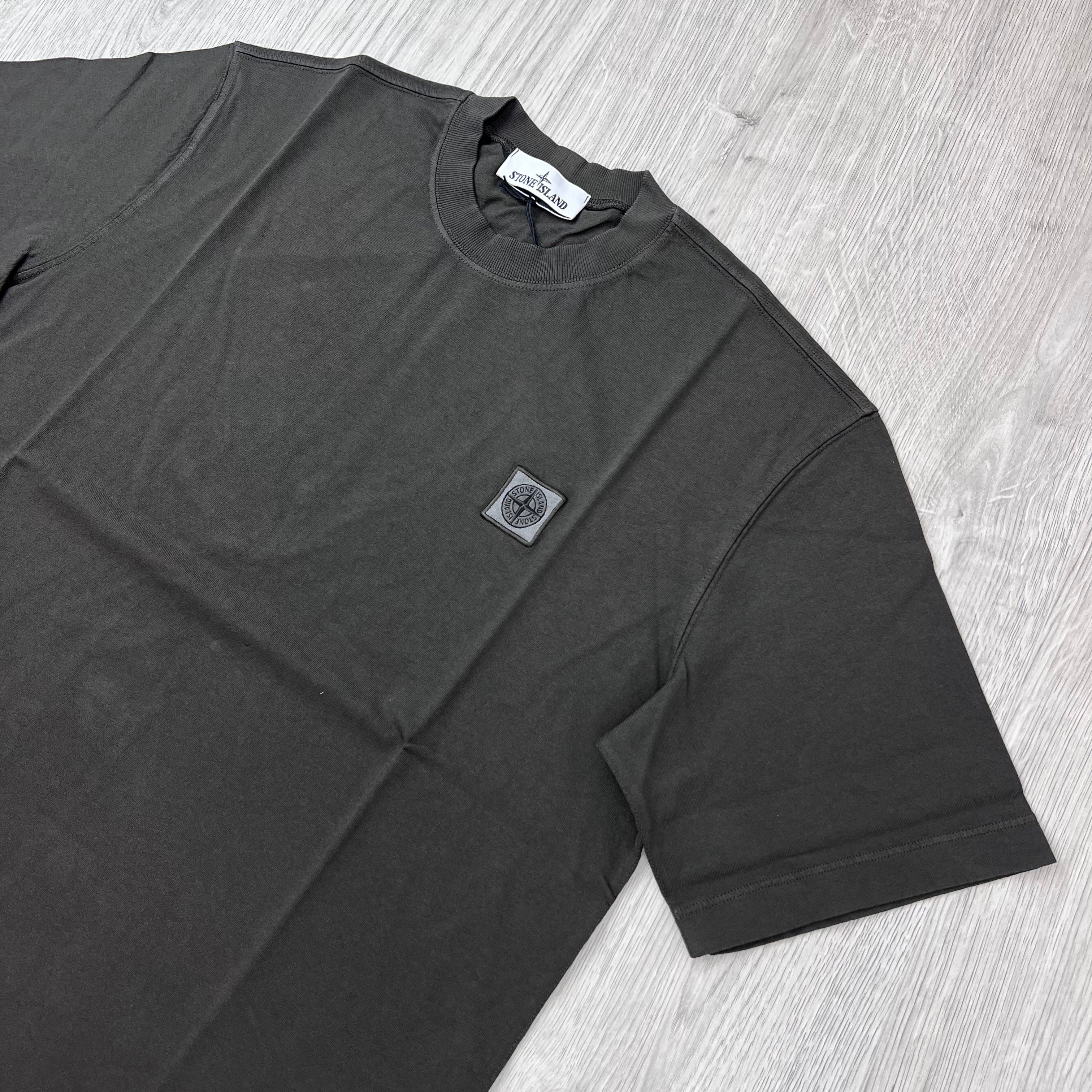 Stone Island Combed Organic Patch T-Shirt - Coal Grey