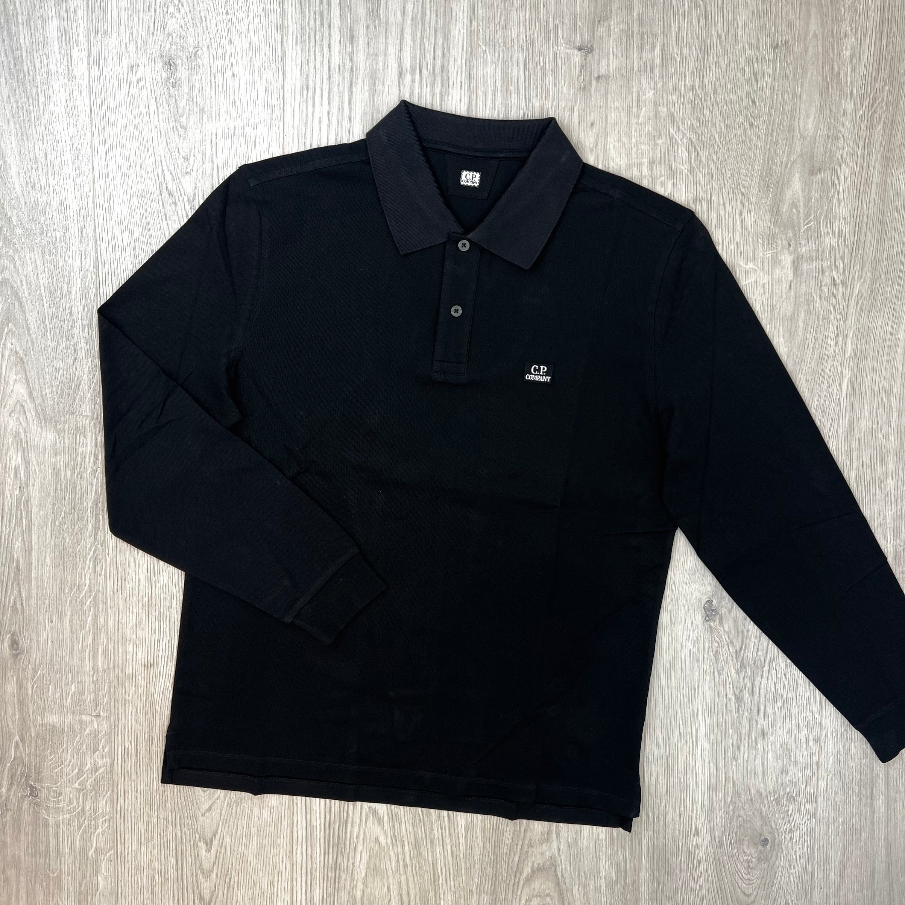 CP Company Piquet Polo Shirt - Black