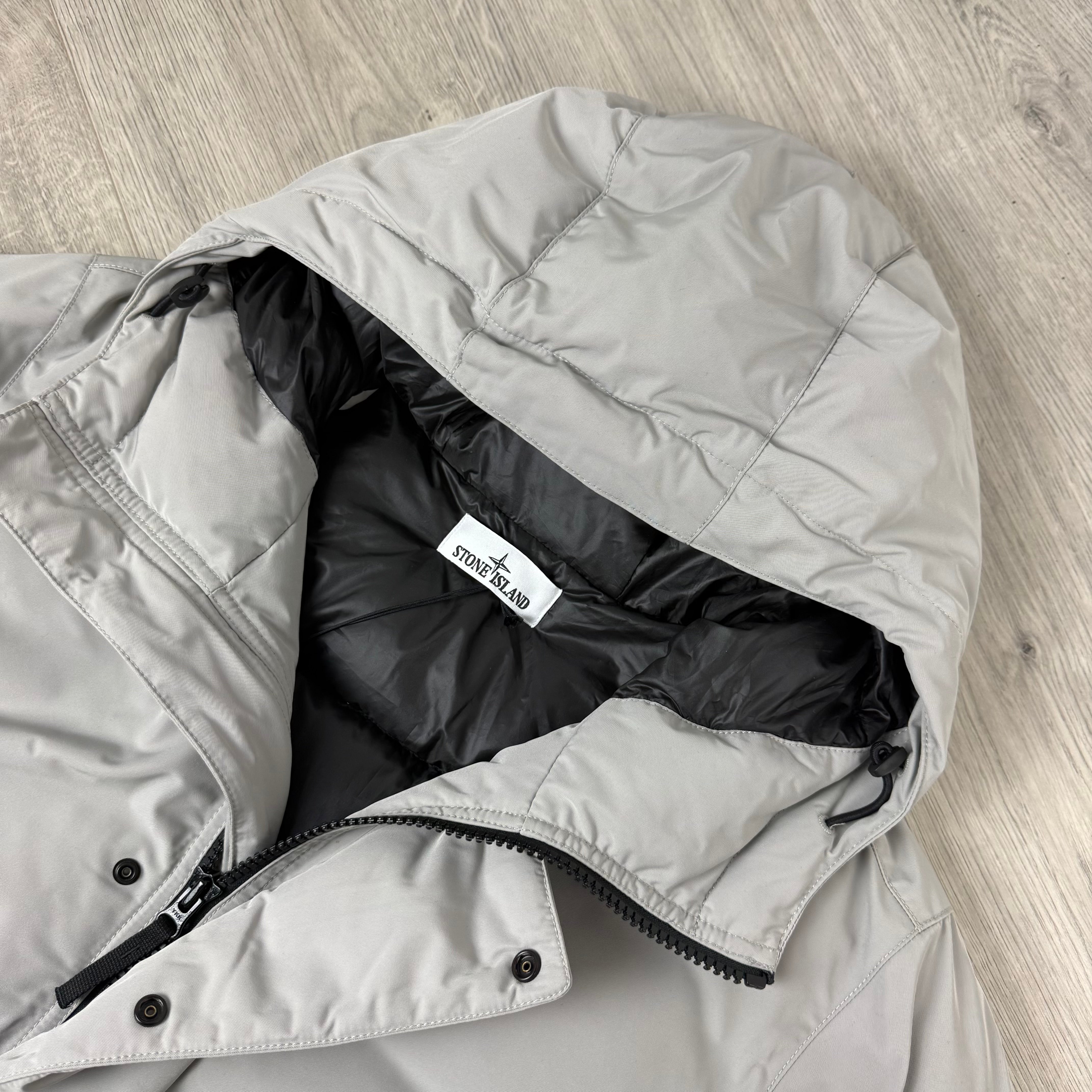Stone Island Micro Twill Down Parka - Pearl Grey