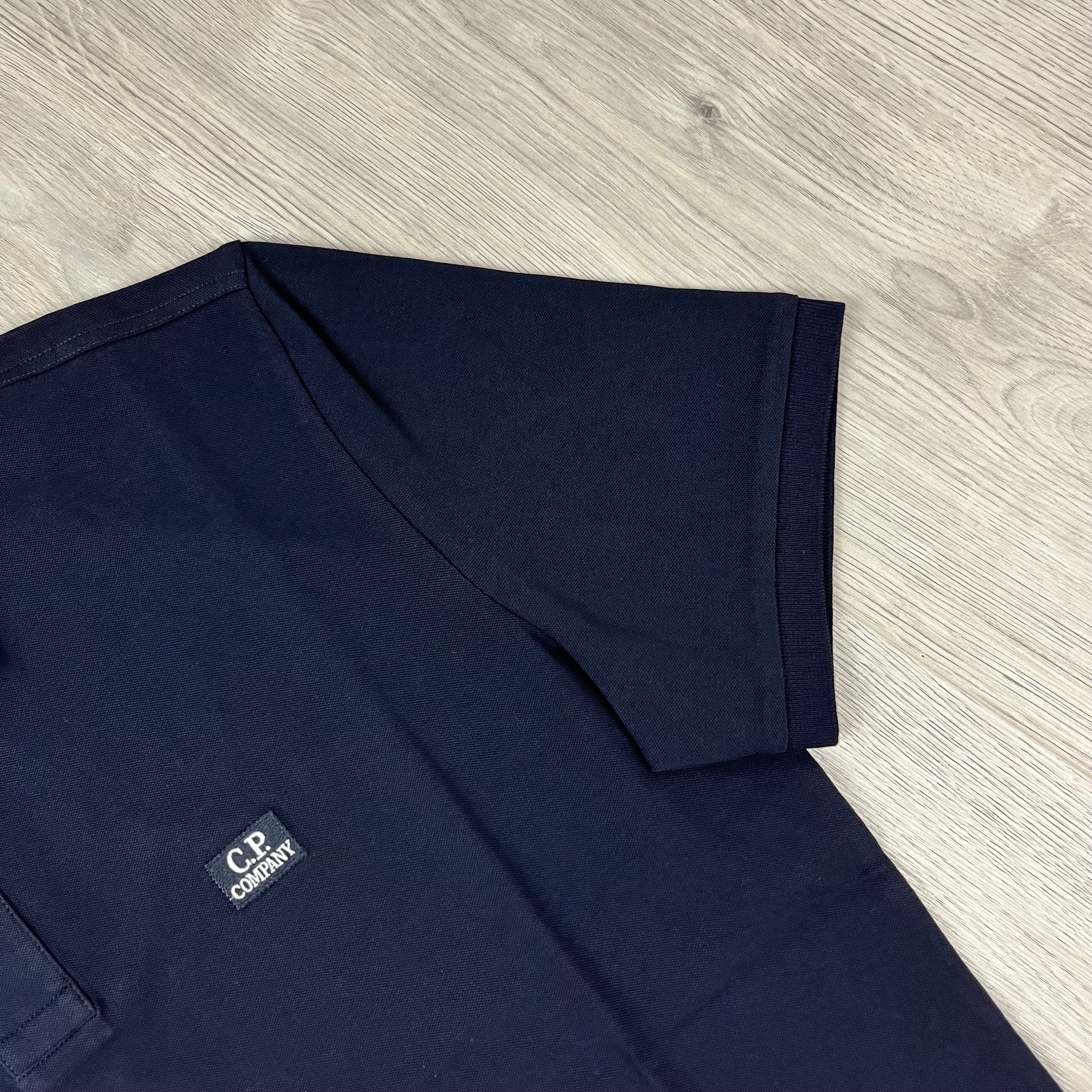 CP Company Piquet Polo Shirt - Navy