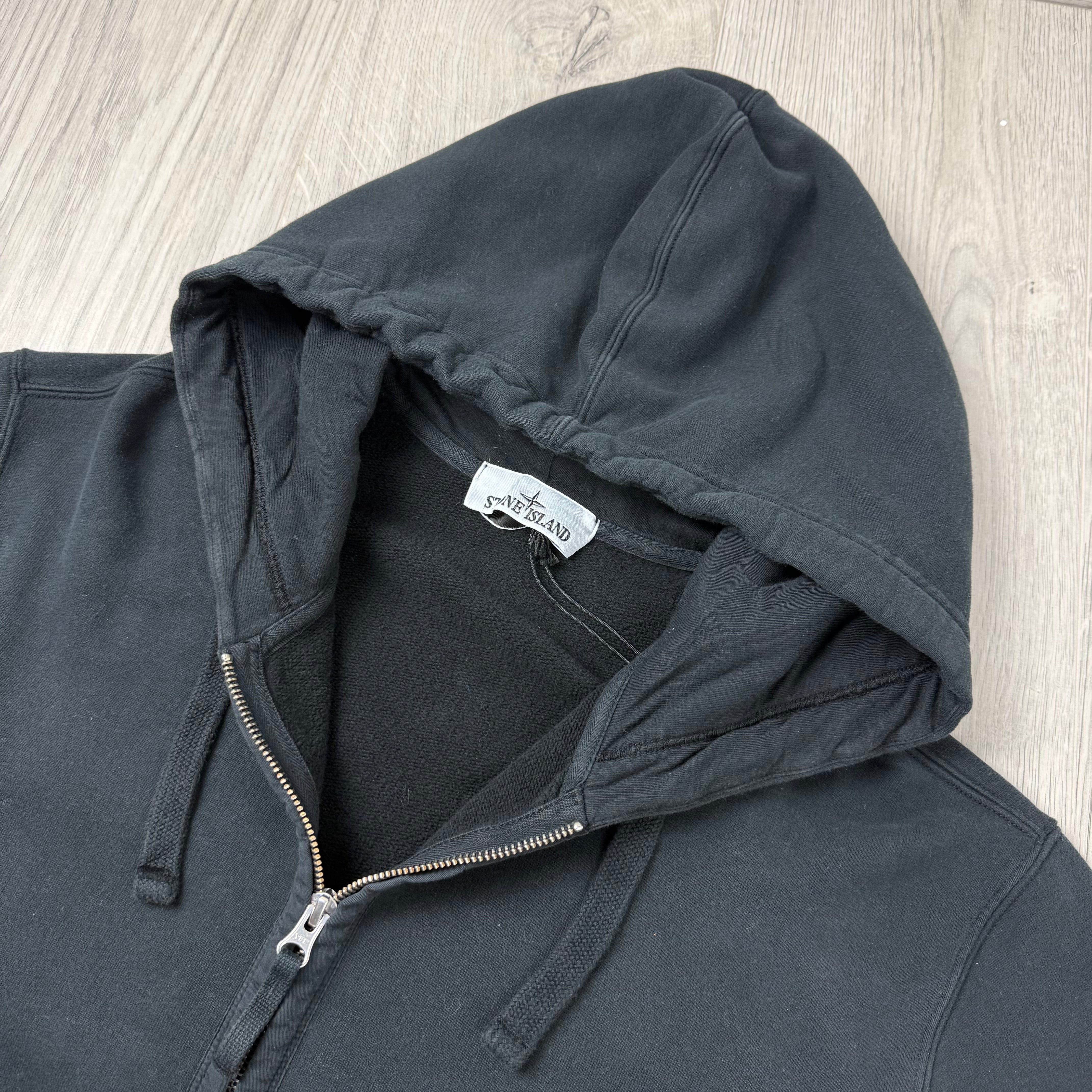 Stone Island Zip Hoodie - Black