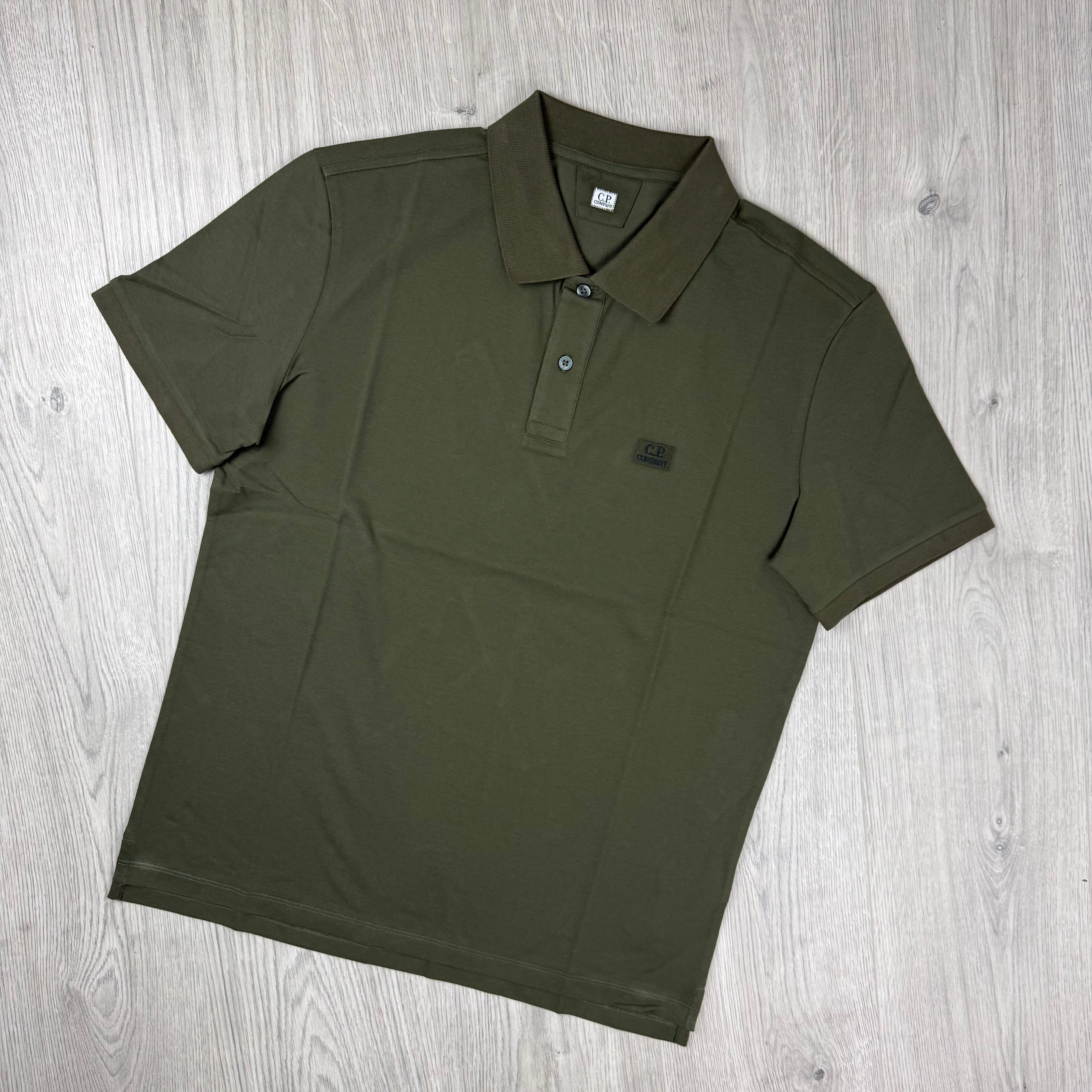 CP Company Piquet Polo Shirt - Ivy Green