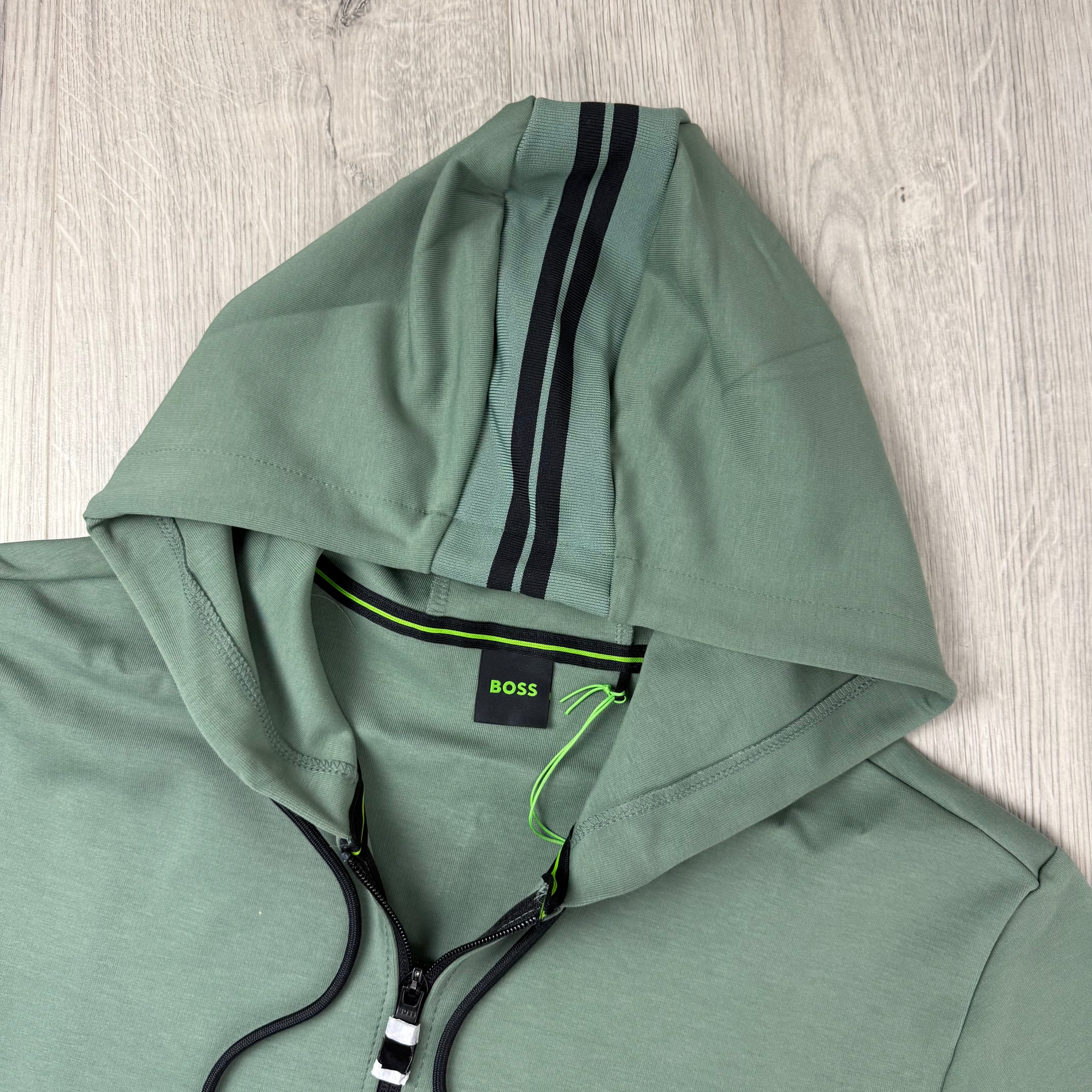 Hugo Boss Zip Hoodie - Open Green