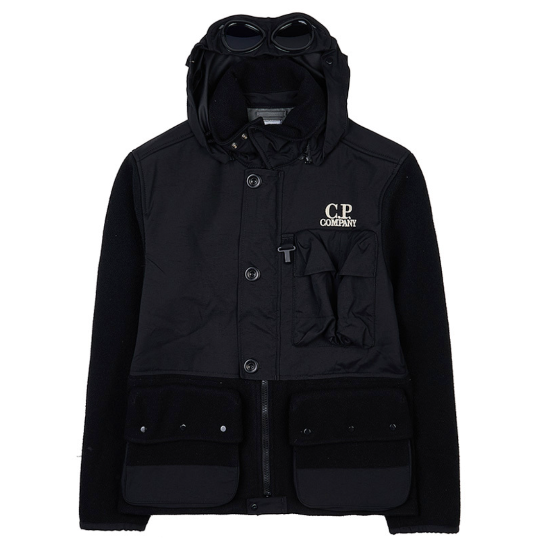 Men's CP Company Duffel Jacket in Black. On sale at Open Attire.