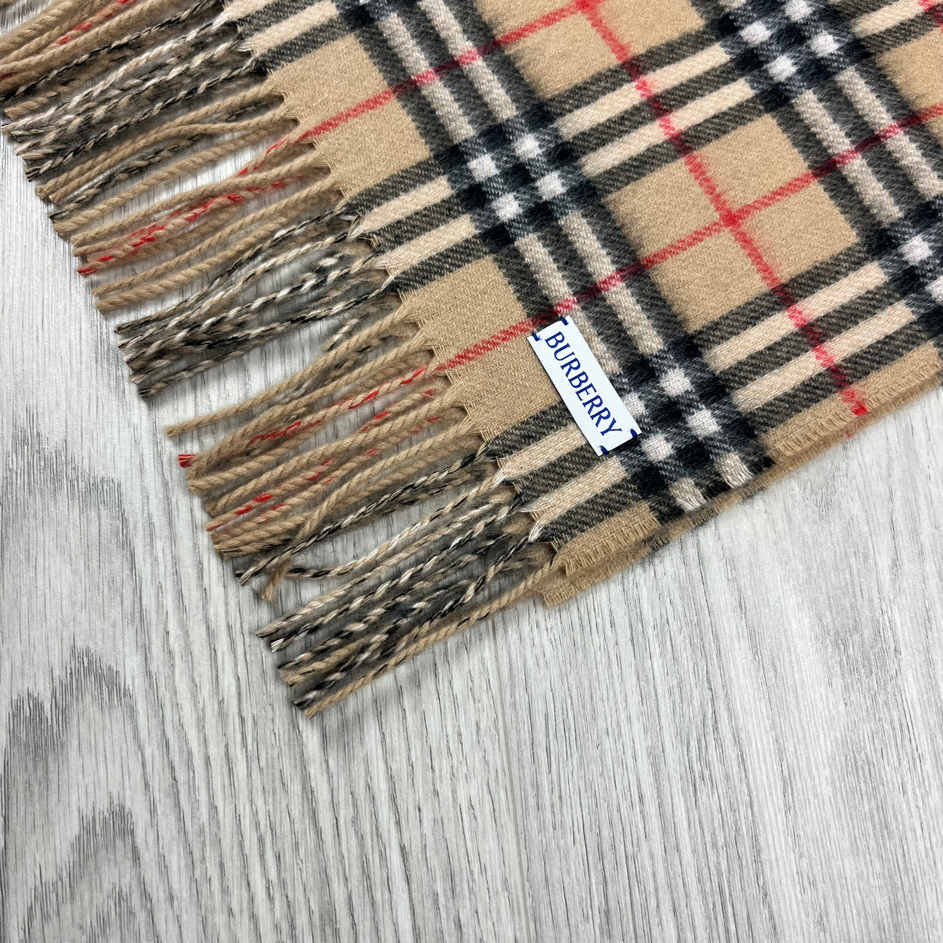 Burberry Reversible Cashmere Scarf in Archive Check. On sale at Open Attire.