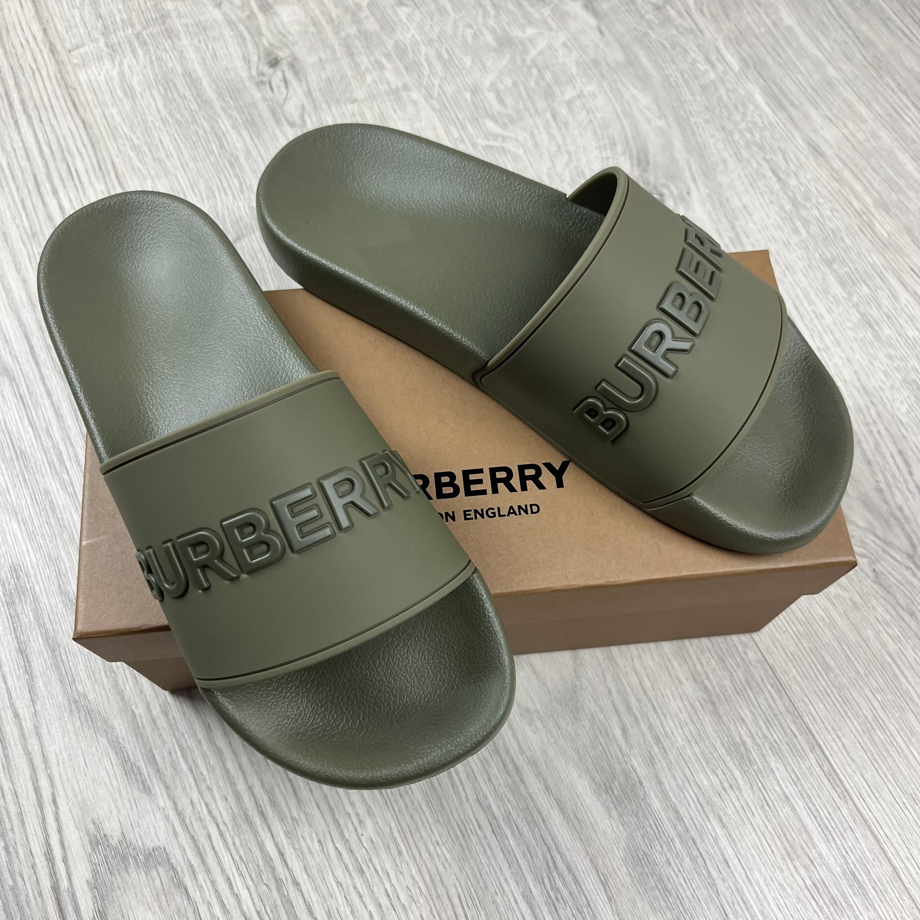 Burberry Furley Slides - Khaki