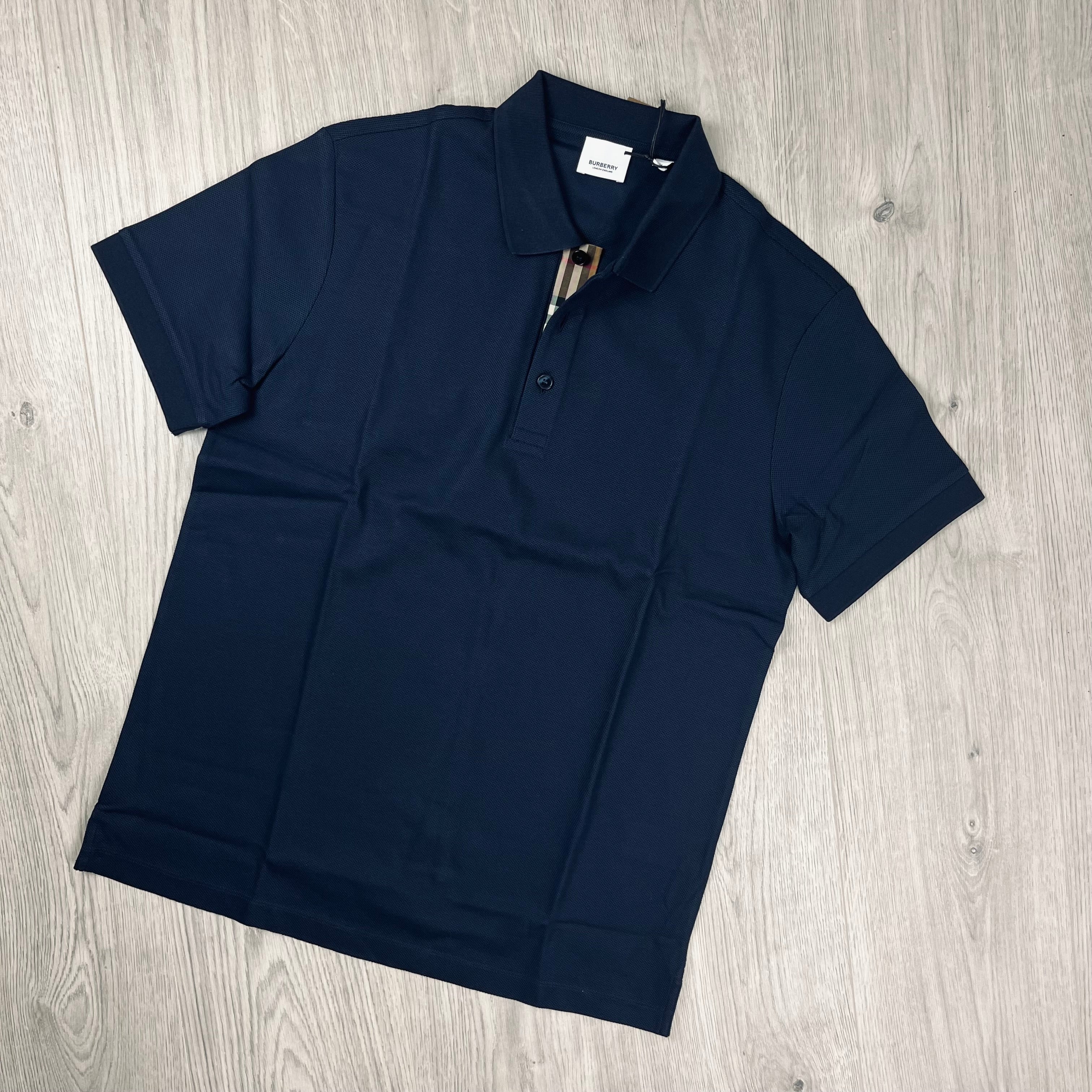 Burberry 'Hartford' Polo Shirt in Navy Blue. On sale at Open Attire.