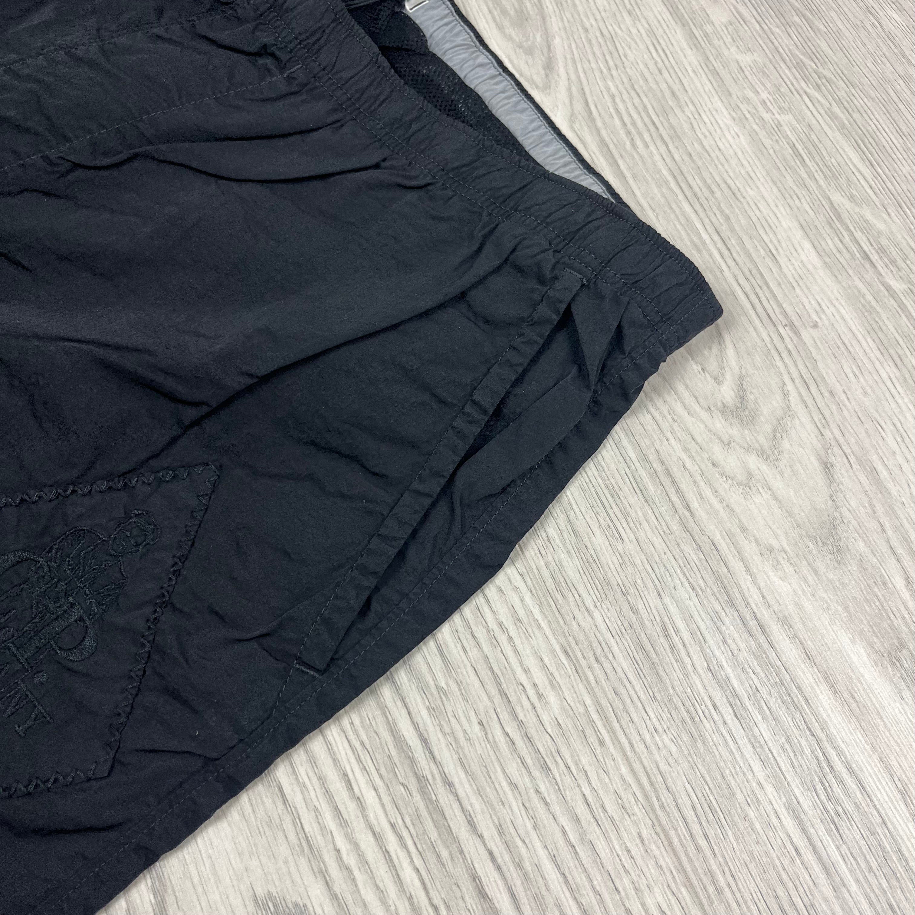 Men's CP Company Chrome-E British Sailor Swim Shorts in Black. On sale at Open Attire.