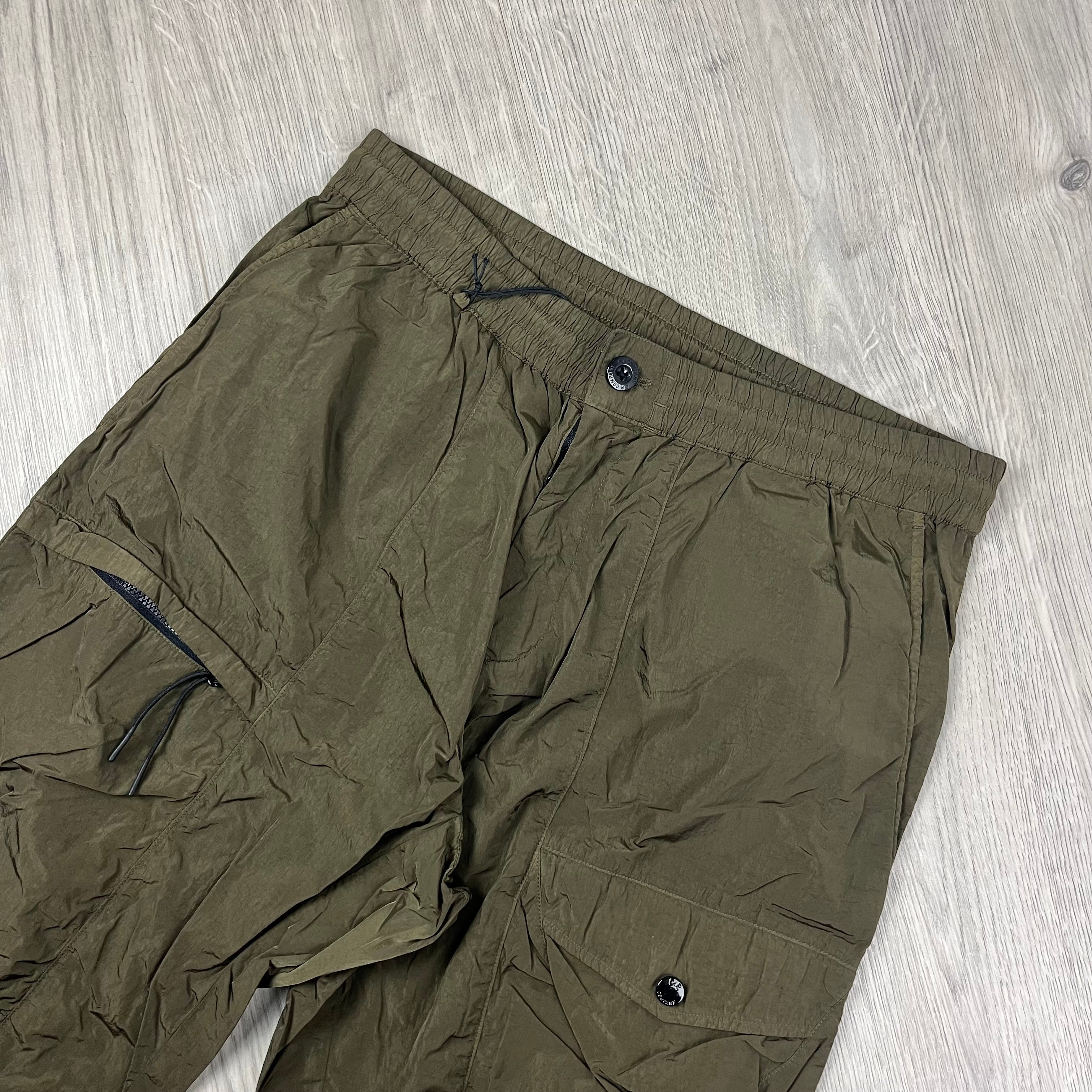 CP Company Chrome-R Cargo Trousers in Ivy Green. On sale at Open Attire.