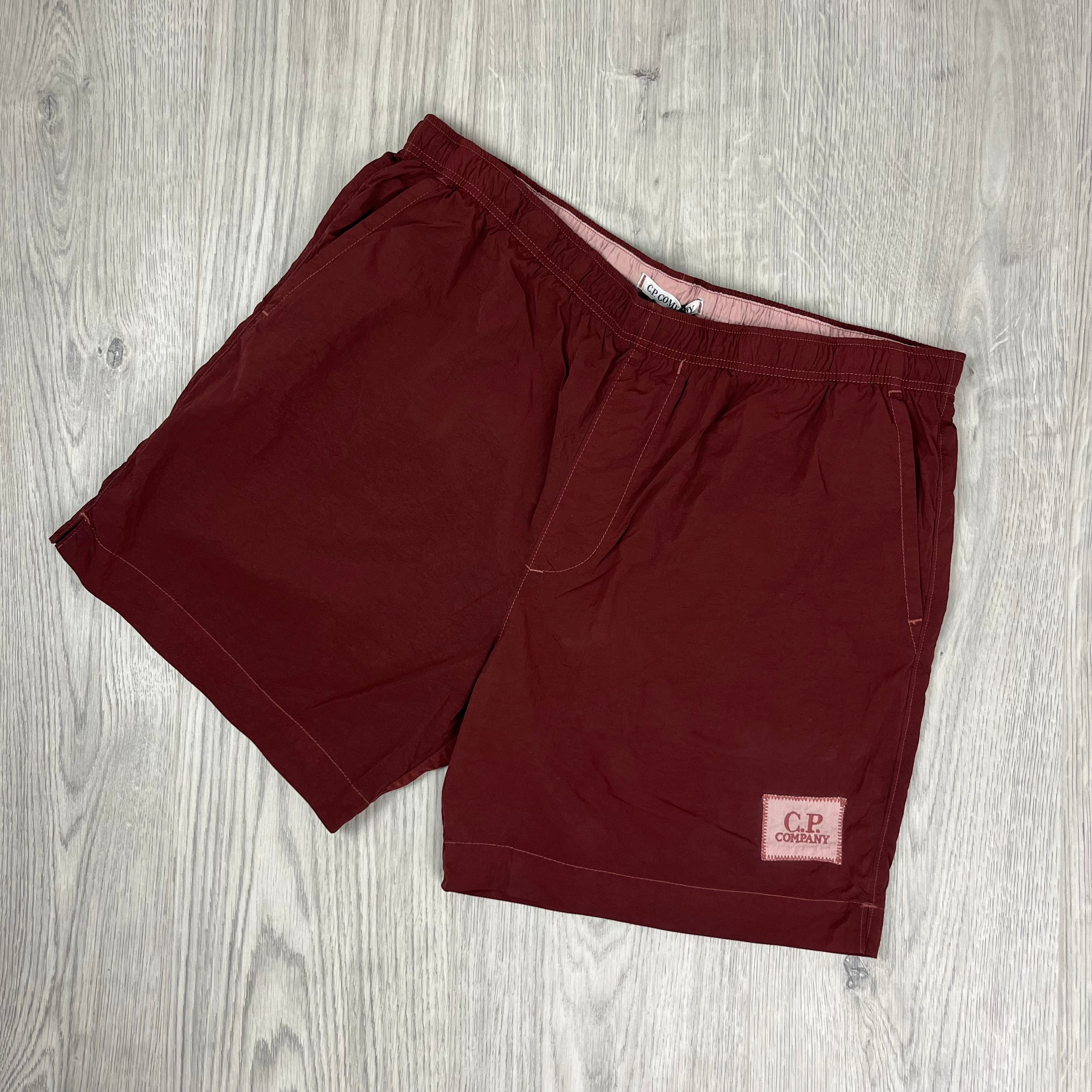 CP Company Chrome-R Swim Shorts in Sable. On sale at Open Attire.